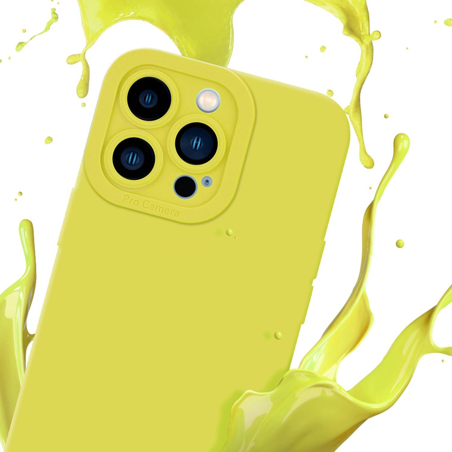 Cadorabo Hülle für Apple iPhone 13 PRO MAX Schutz Hülle in Gelb TPU Silikon Etui Case Handyhülle