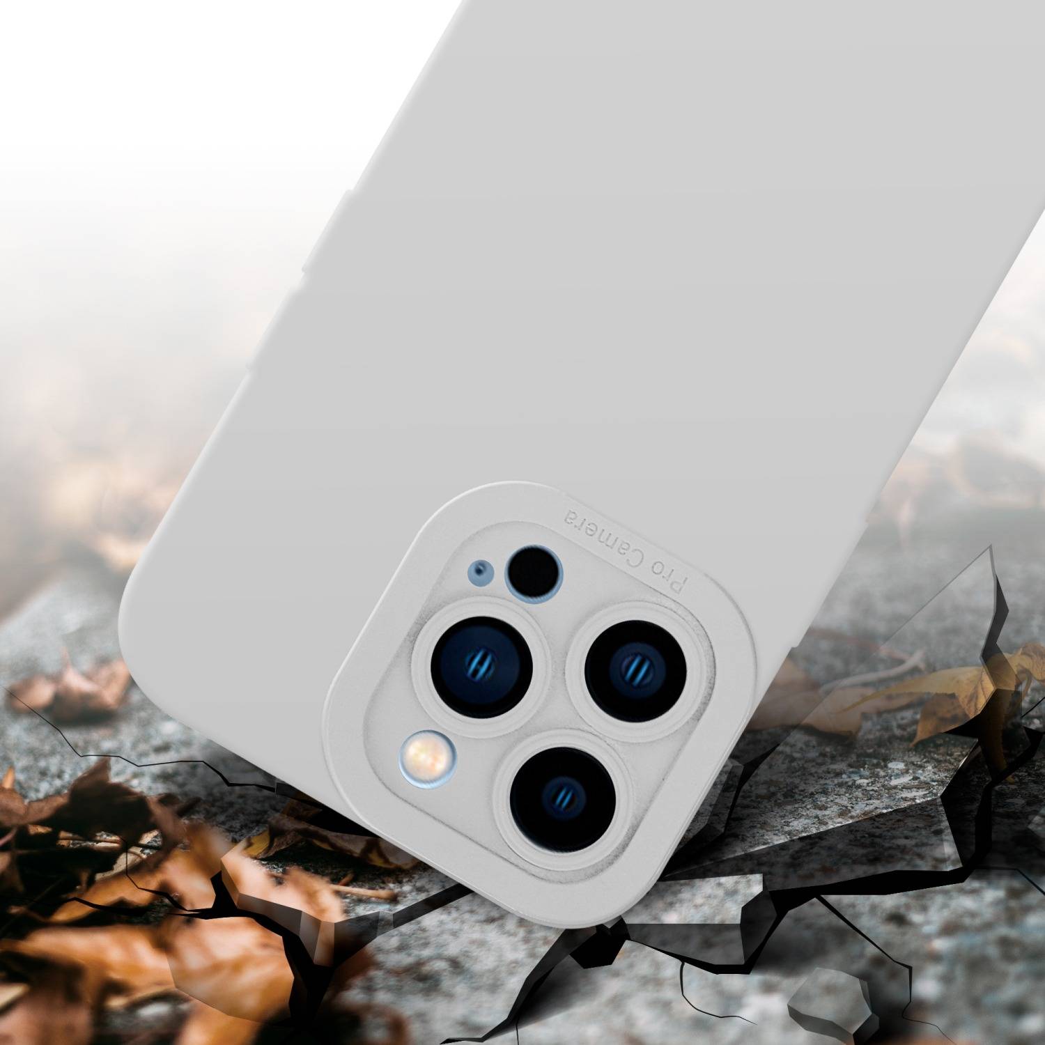 Cadorabo Hülle für Apple iPhone 13 PRO MAX Schutz Hülle in Weiß TPU Silikon Etui Case Handyhülle