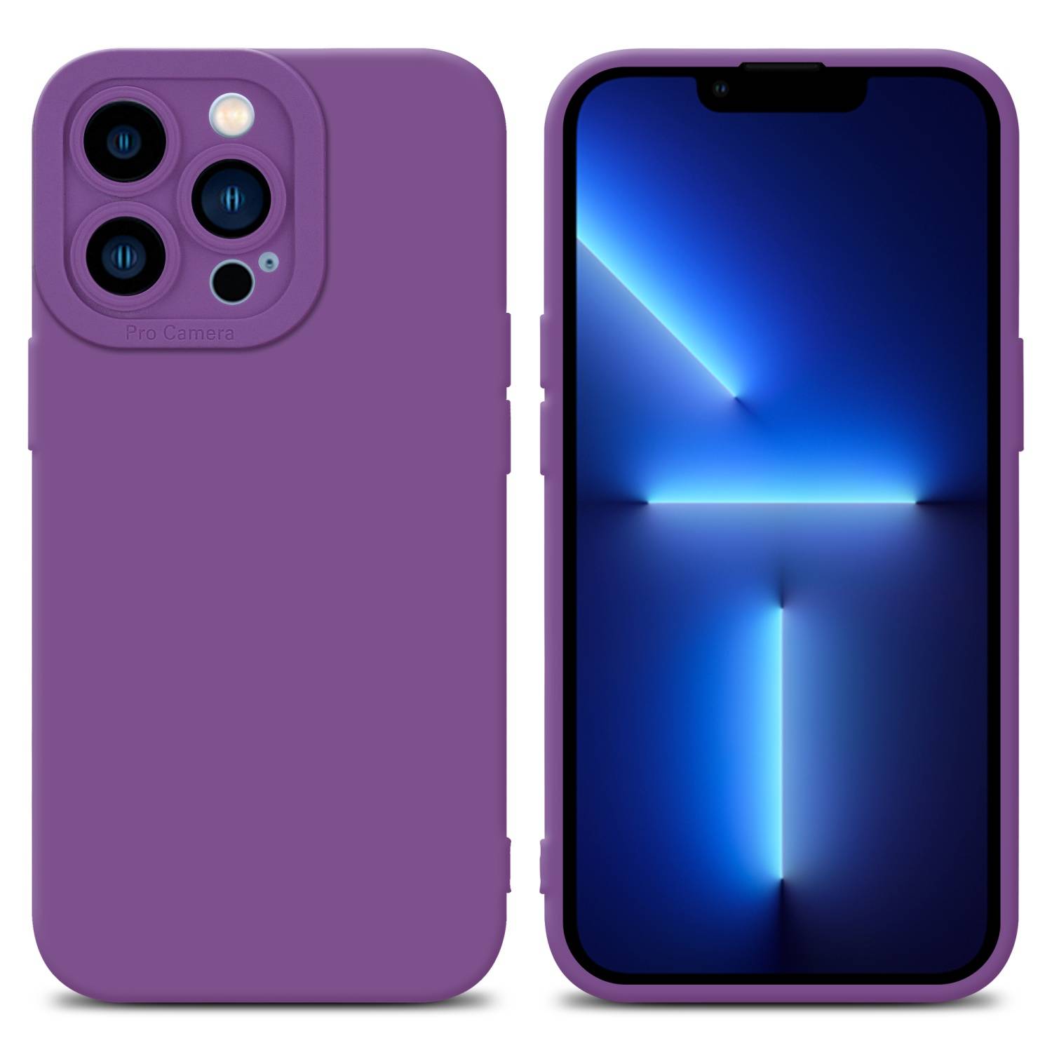 Cadorabo Hülle für Apple iPhone 13 PRO MAX Schutz Hülle in Lila TPU Silikon Etui Case Handyhülle