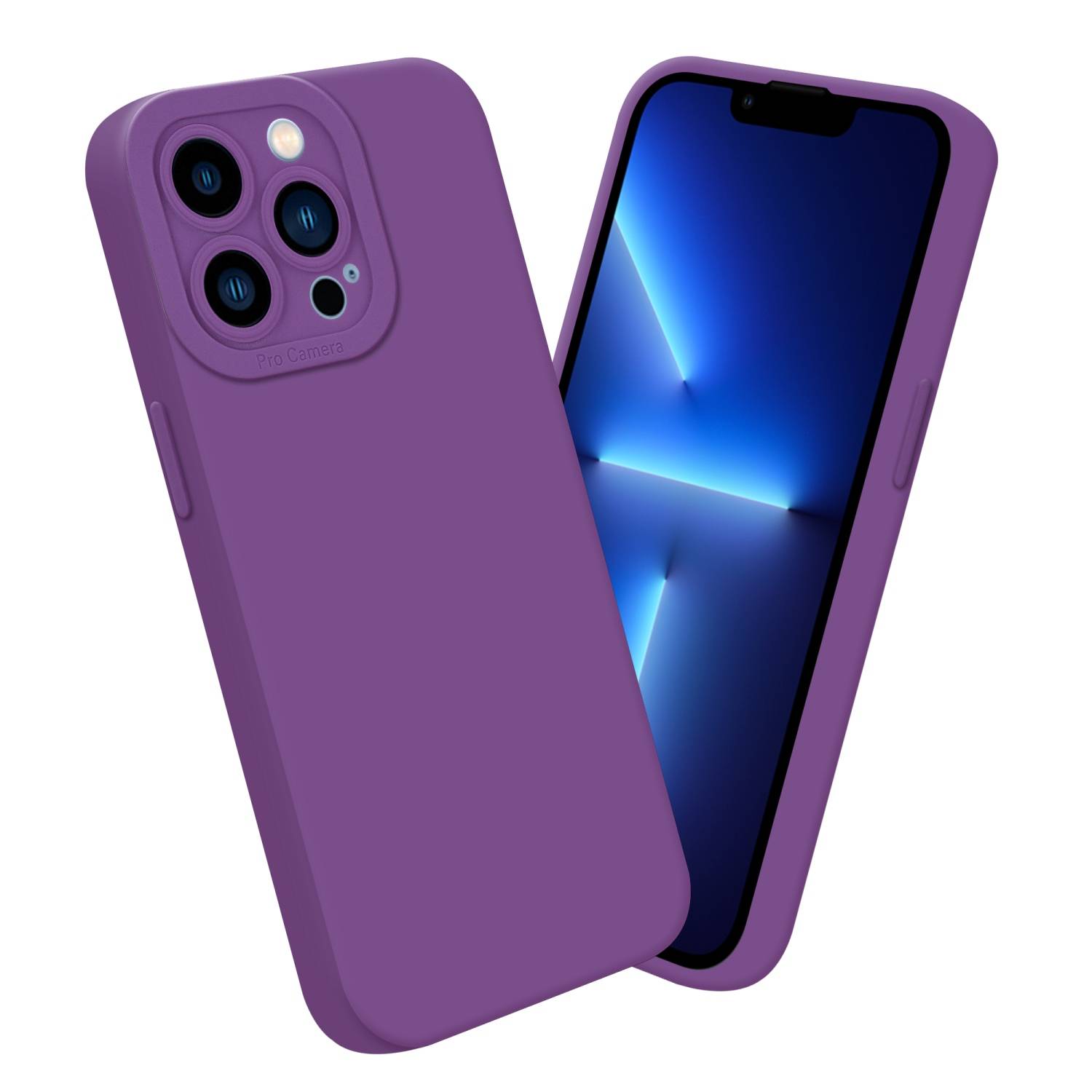 Cadorabo Hülle für Apple iPhone 13 PRO MAX Schutz Hülle in Lila TPU Silikon Etui Case Handyhülle