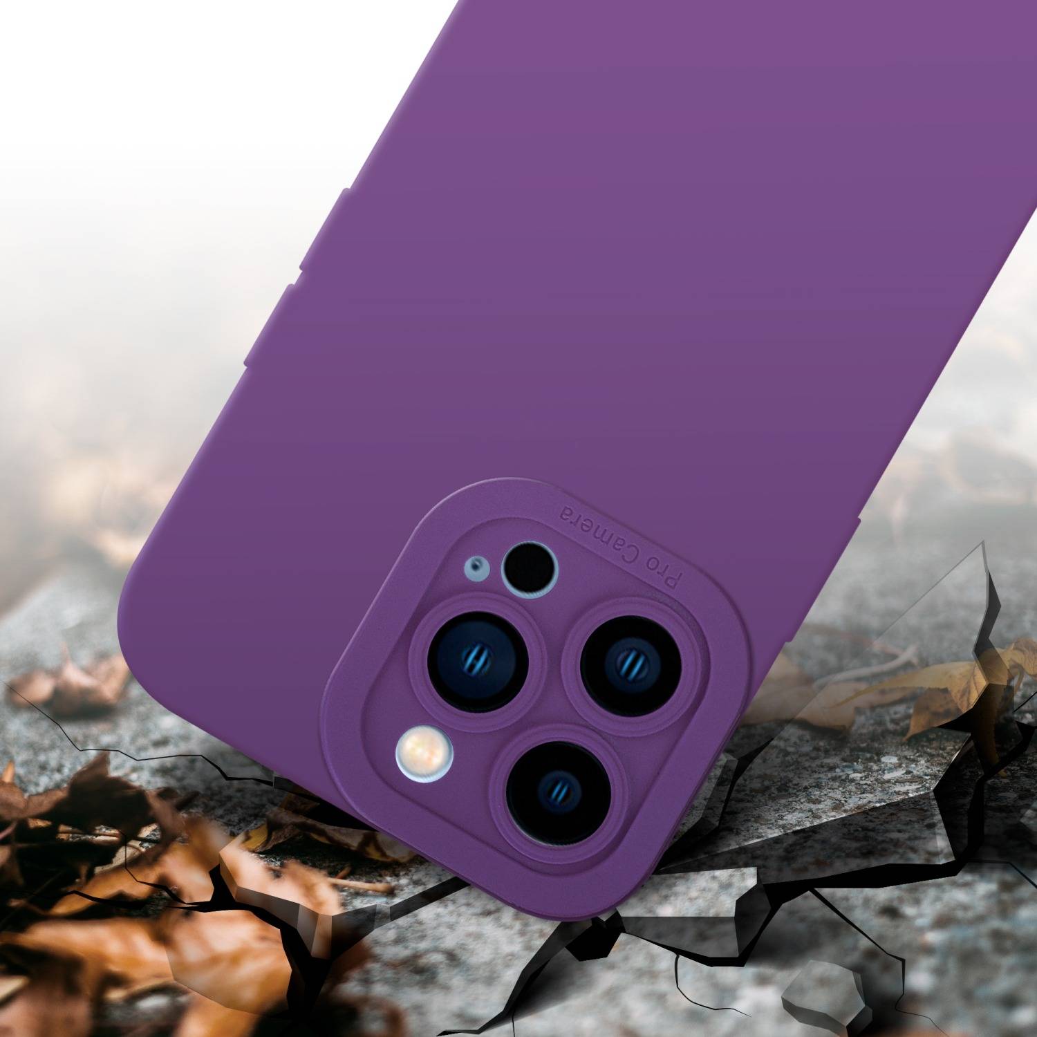 Cadorabo Hülle für Apple iPhone 13 PRO MAX Schutz Hülle in Lila TPU Silikon Etui Case Handyhülle