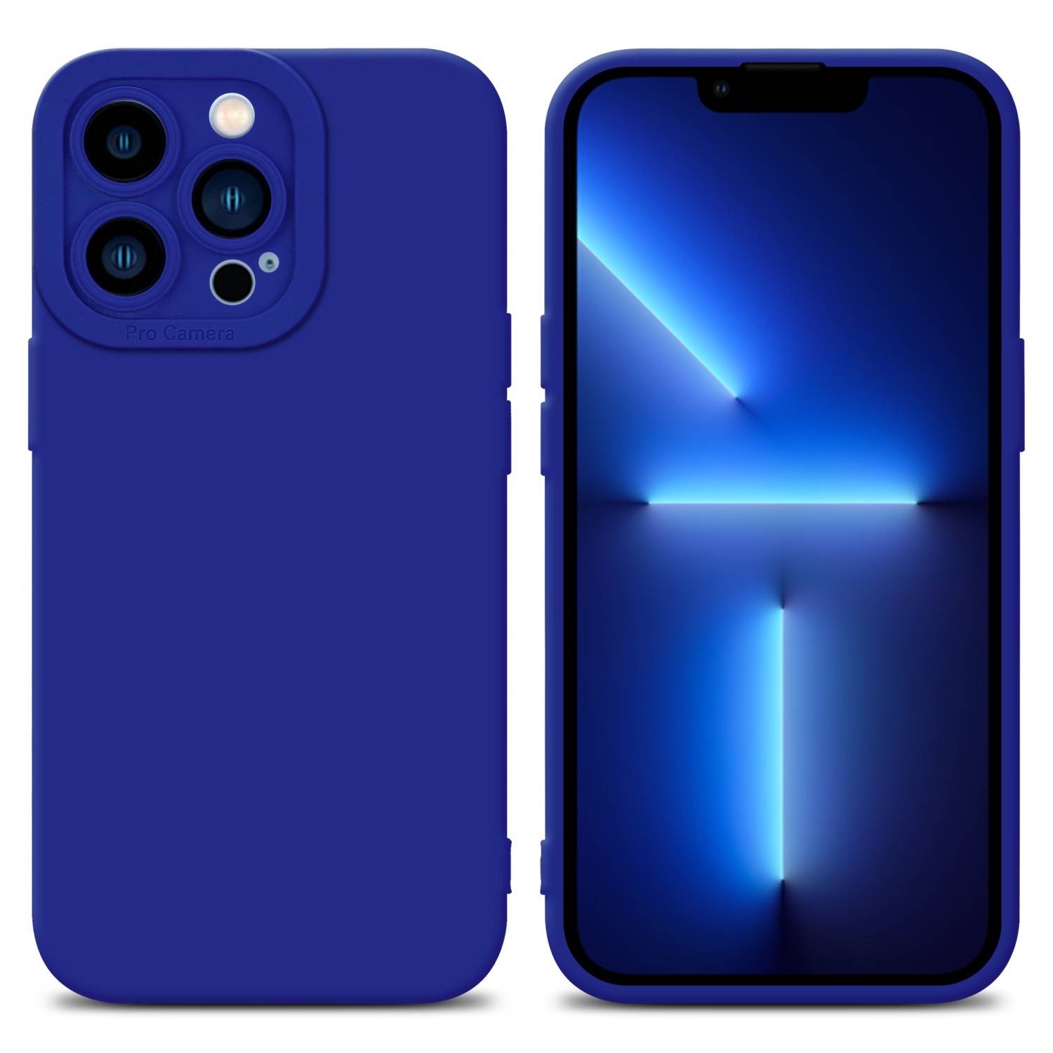 Cadorabo Hülle für Apple iPhone 13 PRO MAX Schutz Hülle in Blau TPU Silikon Etui Case Handyhülle