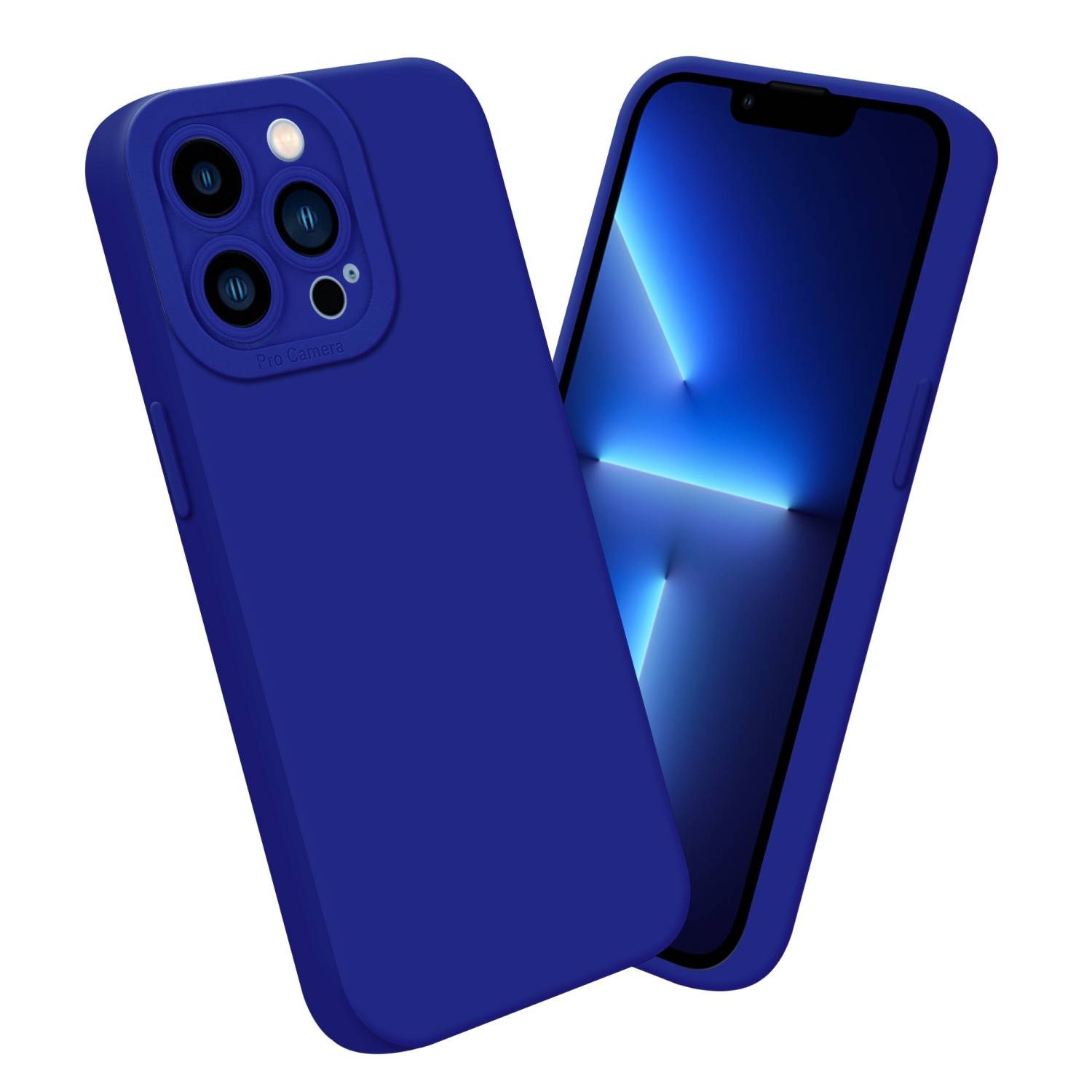 Cadorabo Hülle für Apple iPhone 13 PRO MAX Schutz Hülle in Blau TPU Silikon Etui Case Handyhülle