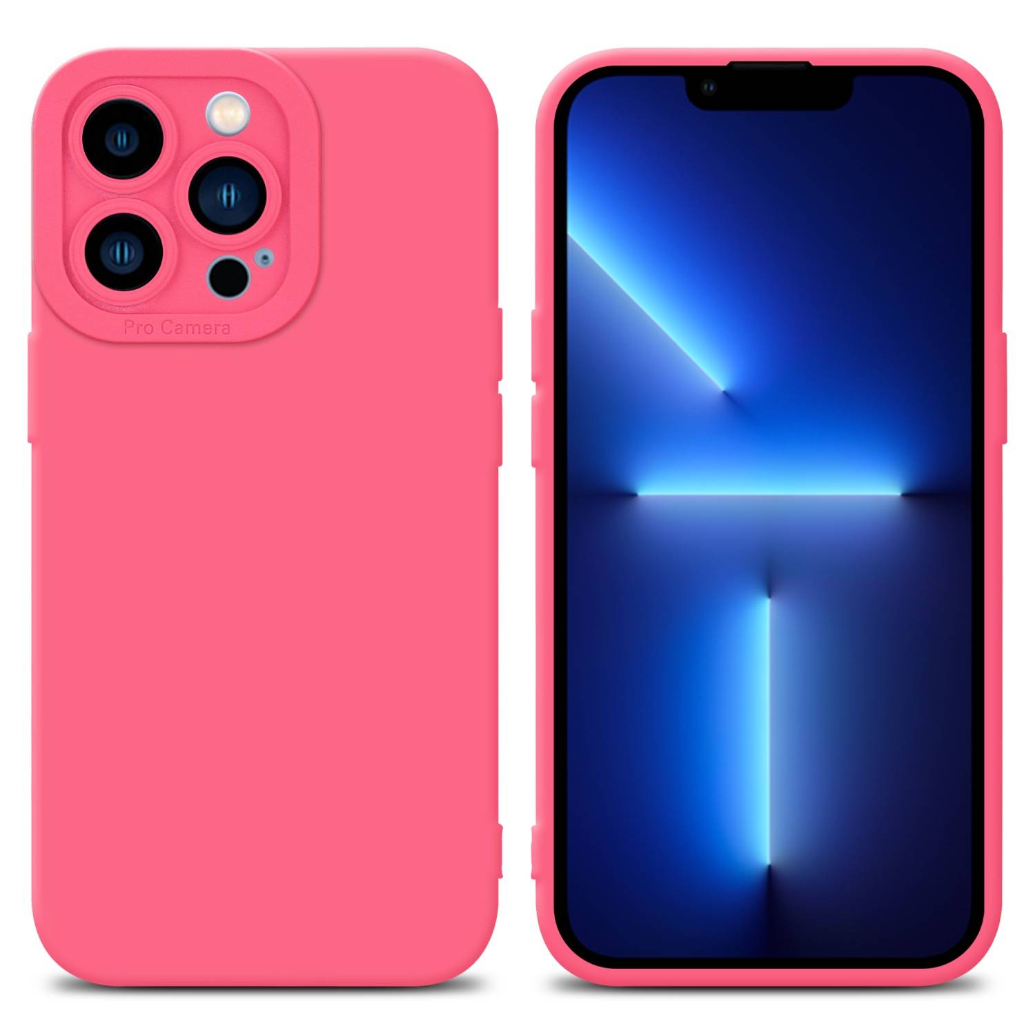 Cadorabo Hülle für Apple iPhone 13 PRO MAX Schutz Hülle in Rot TPU Silikon Etui Case Handyhülle