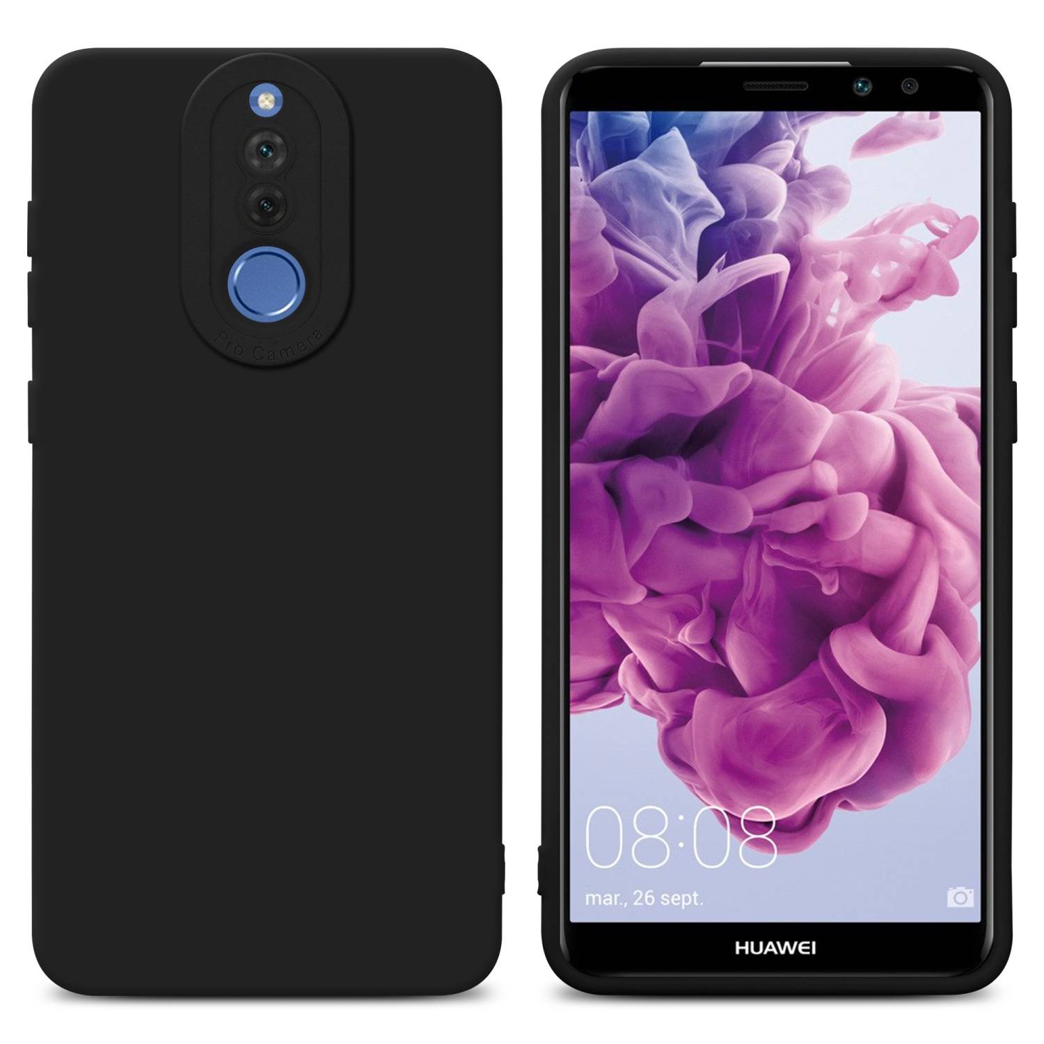 Cadorabo Hülle für Huawei MATE 10 LITE Schutz Hülle in Schwarz TPU Silikon Etui Case Handyhülle
