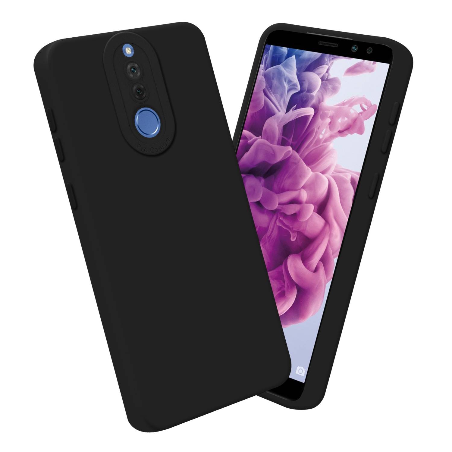 Cadorabo Hülle für Huawei MATE 10 LITE Schutz Hülle in Schwarz TPU Silikon Etui Case Handyhülle