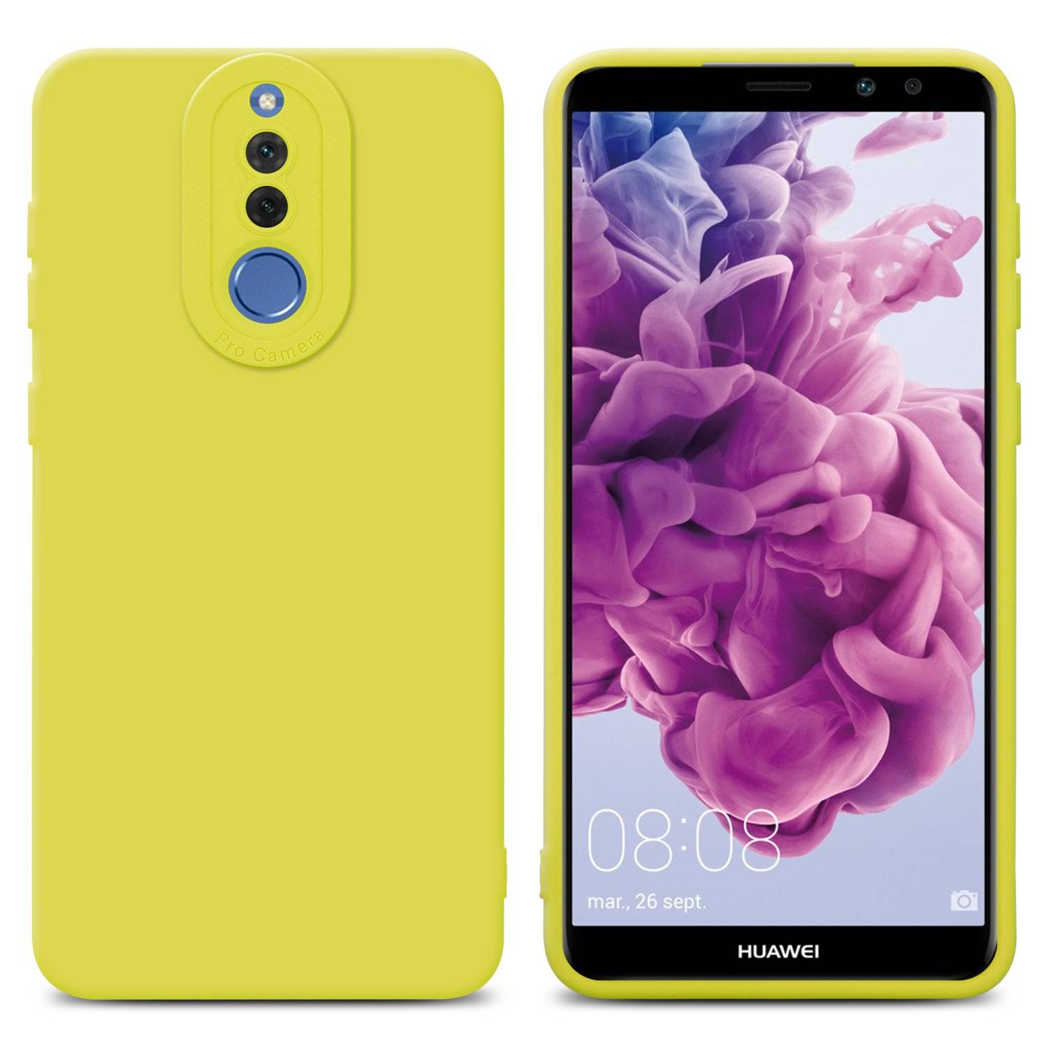 Cadorabo Hülle für Huawei MATE 10 LITE Schutz Hülle in Gelb TPU Silikon Etui Case Handyhülle