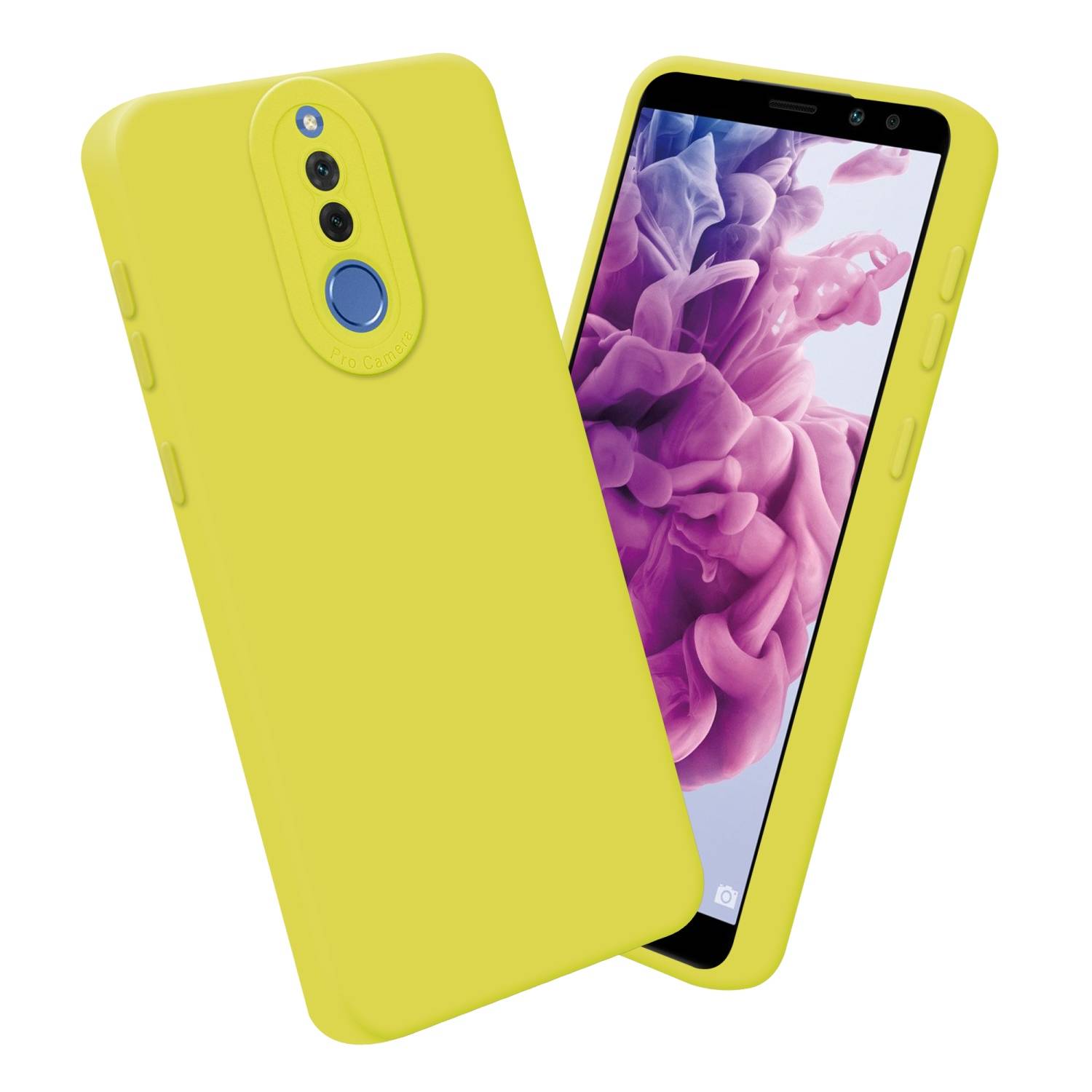 Cadorabo Hülle für Huawei MATE 10 LITE Schutz Hülle in Gelb TPU Silikon Etui Case Handyhülle