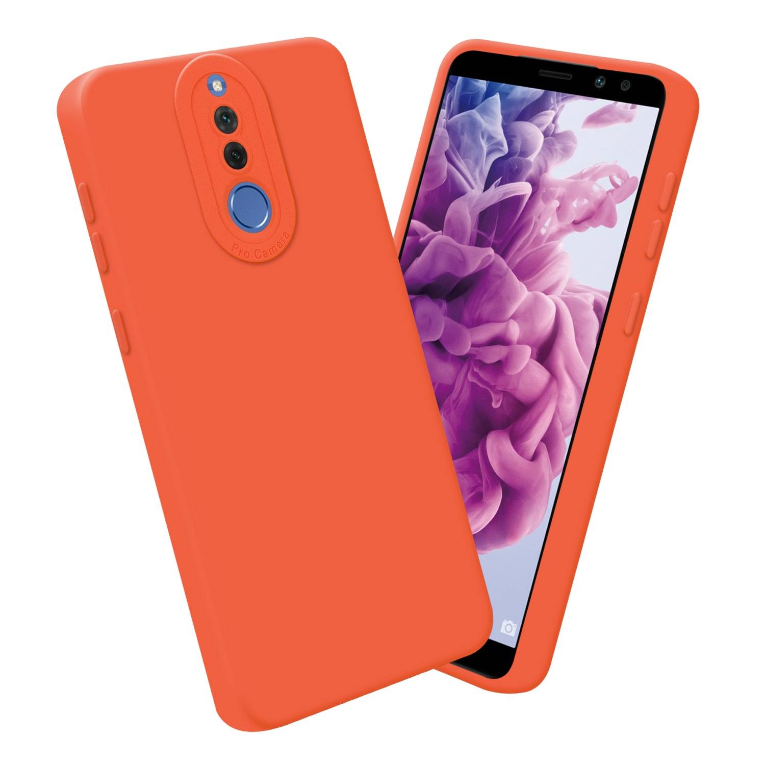 Cadorabo Hülle für Huawei MATE 10 LITE Schutz Hülle in Orange TPU Silikon Etui Case Handyhülle