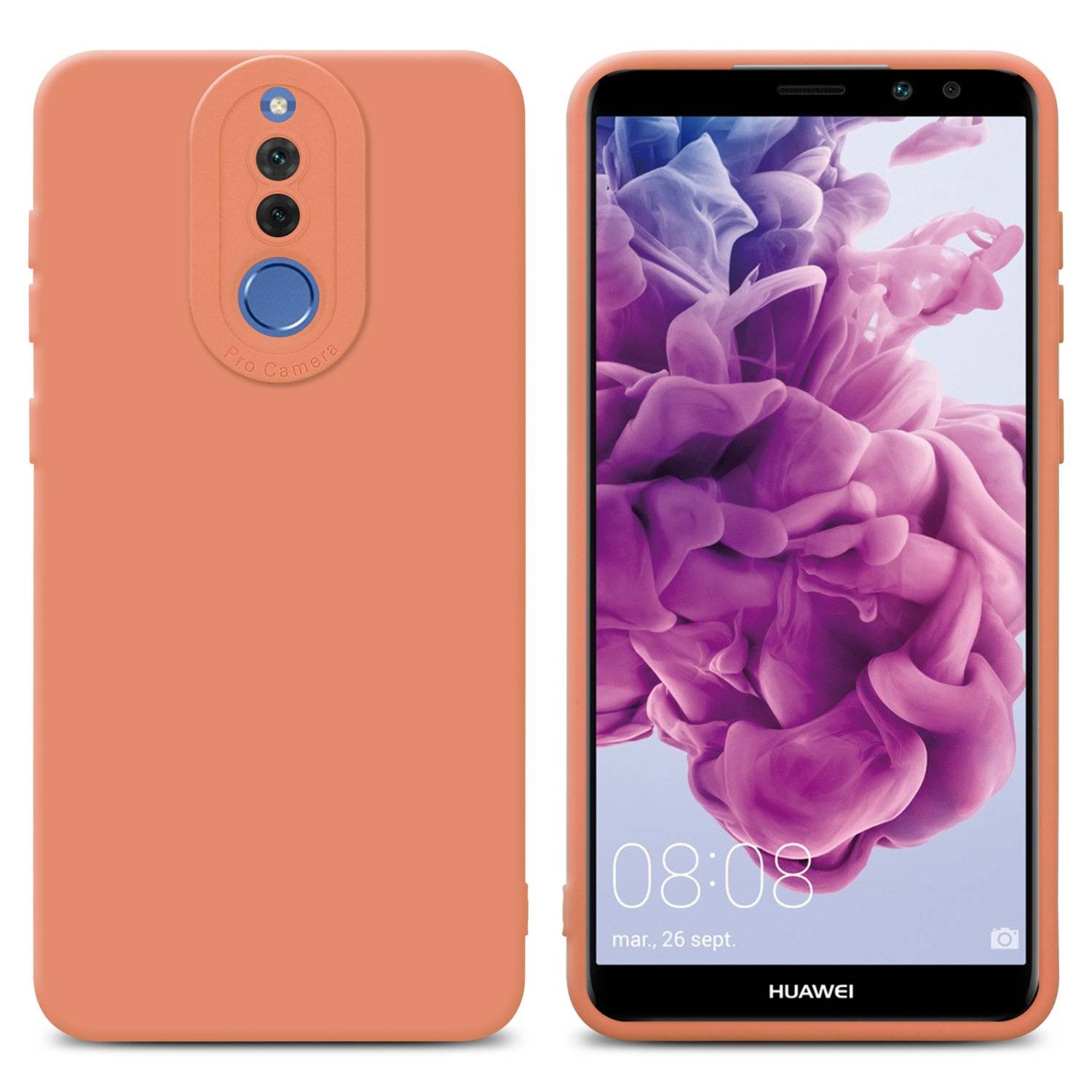 Cadorabo Hülle für Huawei MATE 10 LITE Schutz Hülle in Orange TPU Silikon Etui Case Handyhülle