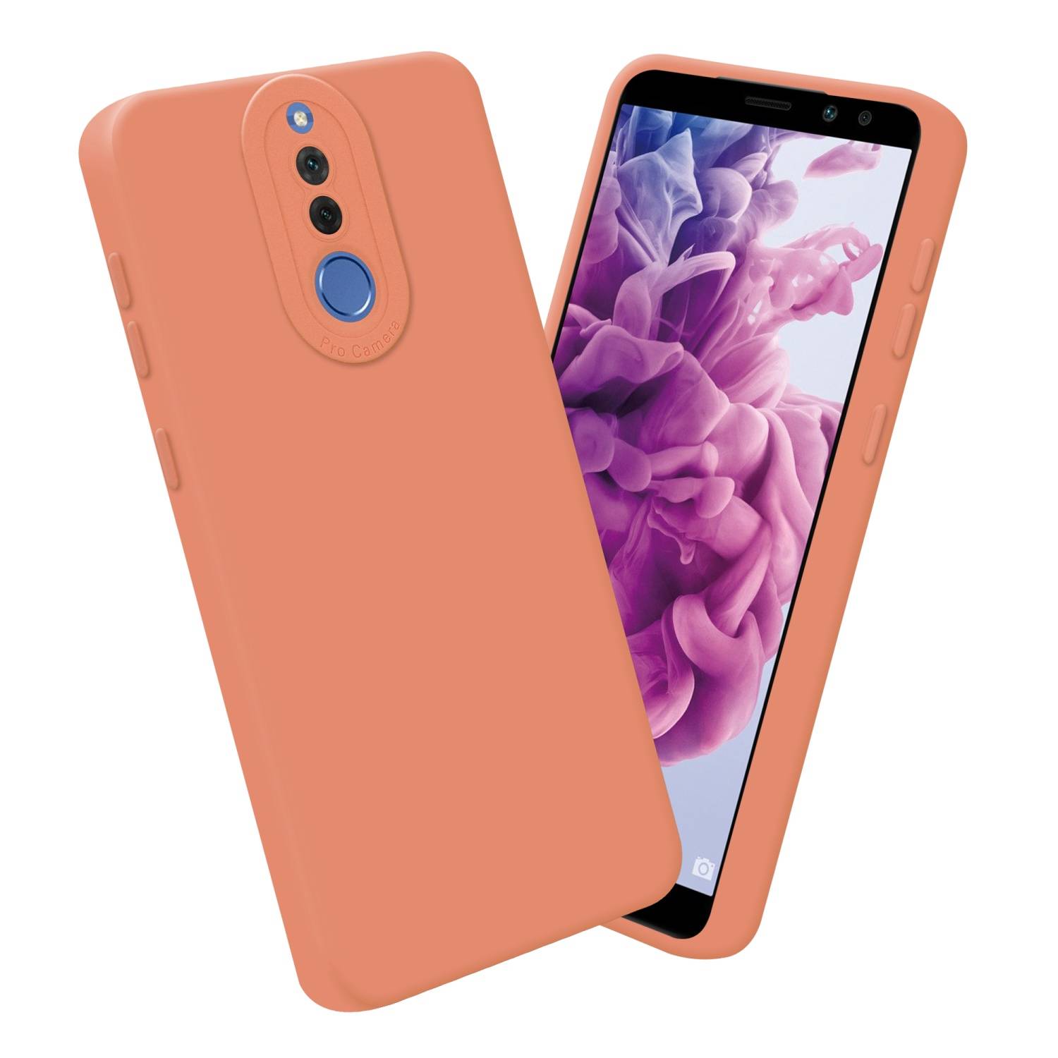 Cadorabo Hülle für Huawei MATE 10 LITE Schutz Hülle in Orange TPU Silikon Etui Case Handyhülle