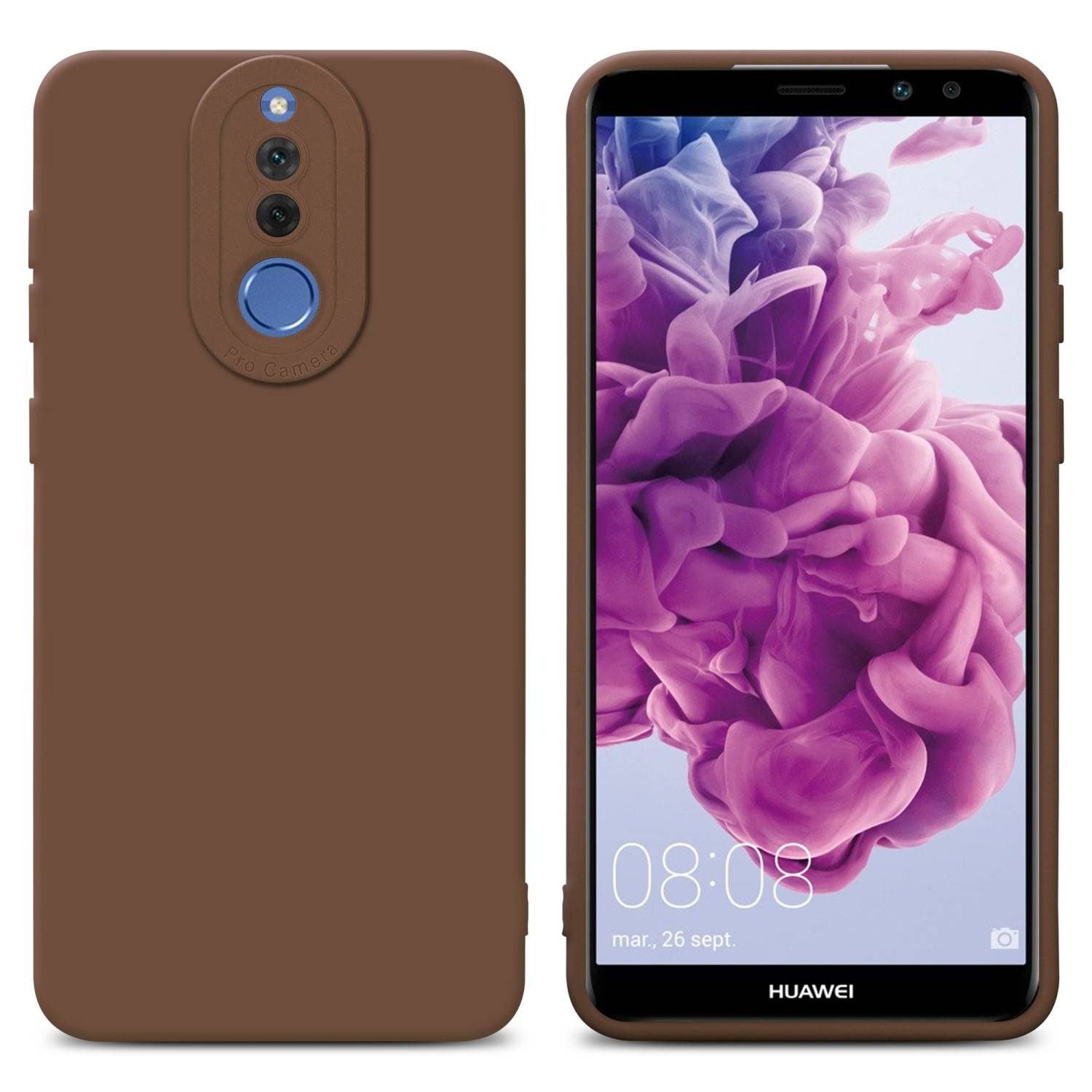 Cadorabo Hülle für Huawei MATE 10 LITE Schutz Hülle in Braun TPU Silikon Etui Case Handyhülle