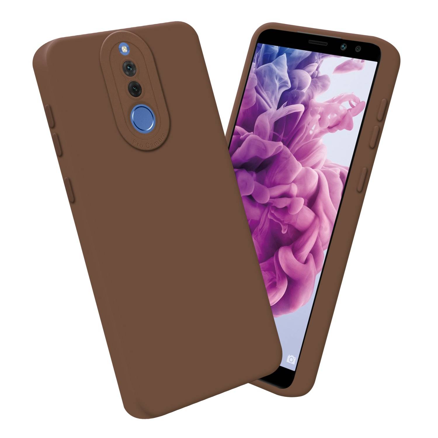 Cadorabo Hülle für Huawei MATE 10 LITE Schutz Hülle in Braun TPU Silikon Etui Case Handyhülle