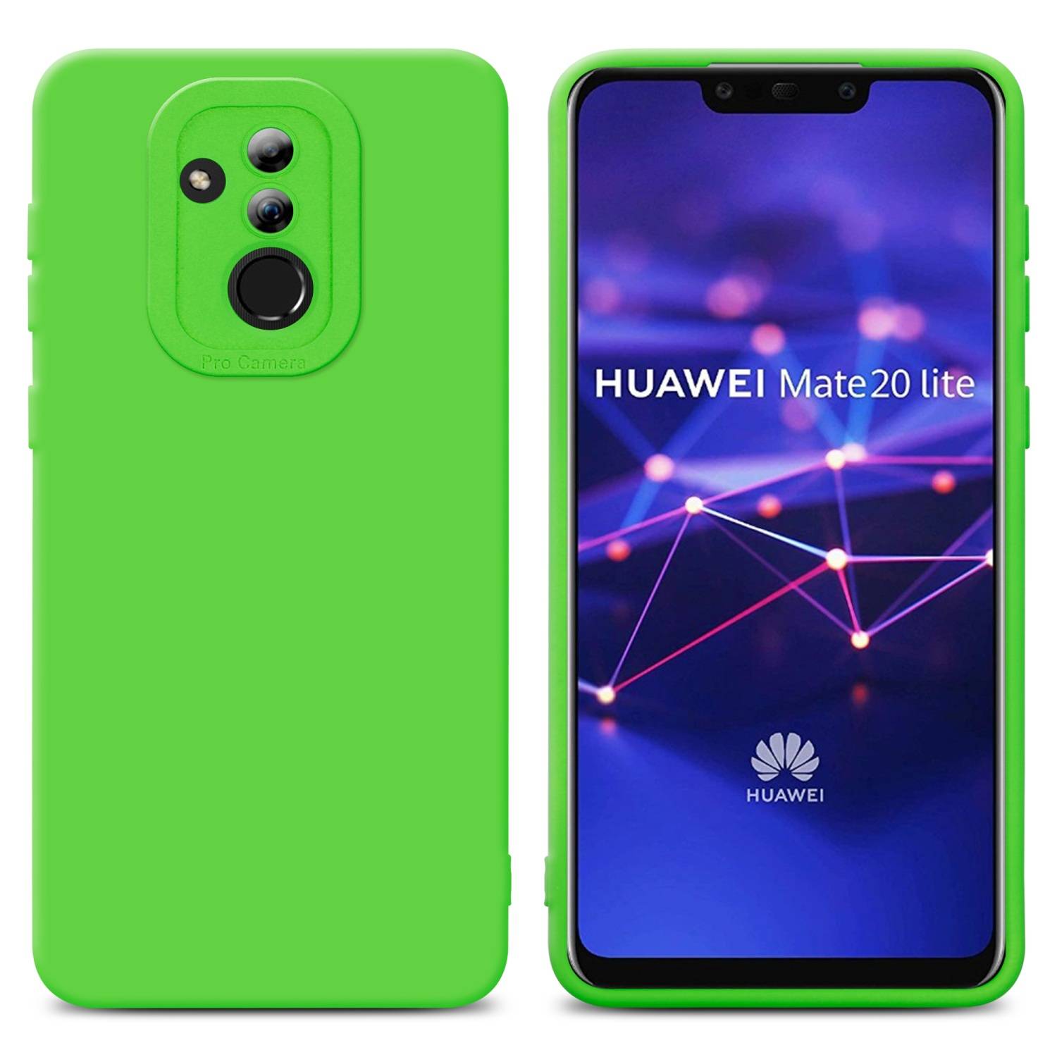 Cadorabo Hülle für Huawei MATE 20 LITE Schutz Hülle in Grün TPU Silikon Etui Case Handyhülle