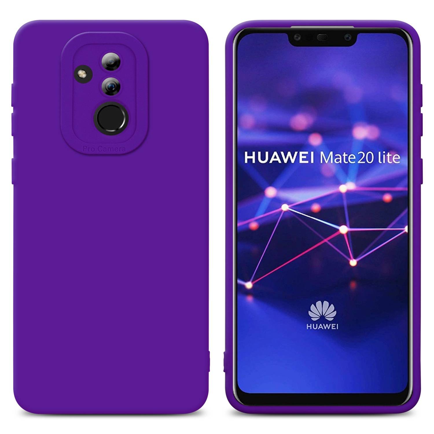 Cadorabo Hülle für Huawei MATE 20 LITE Schutz Hülle in Lila TPU Silikon Etui Case Handyhülle