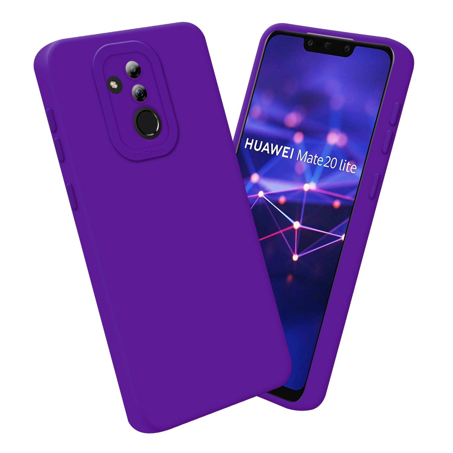 Cadorabo Hülle für Huawei MATE 20 LITE Schutz Hülle in Lila TPU Silikon Etui Case Handyhülle