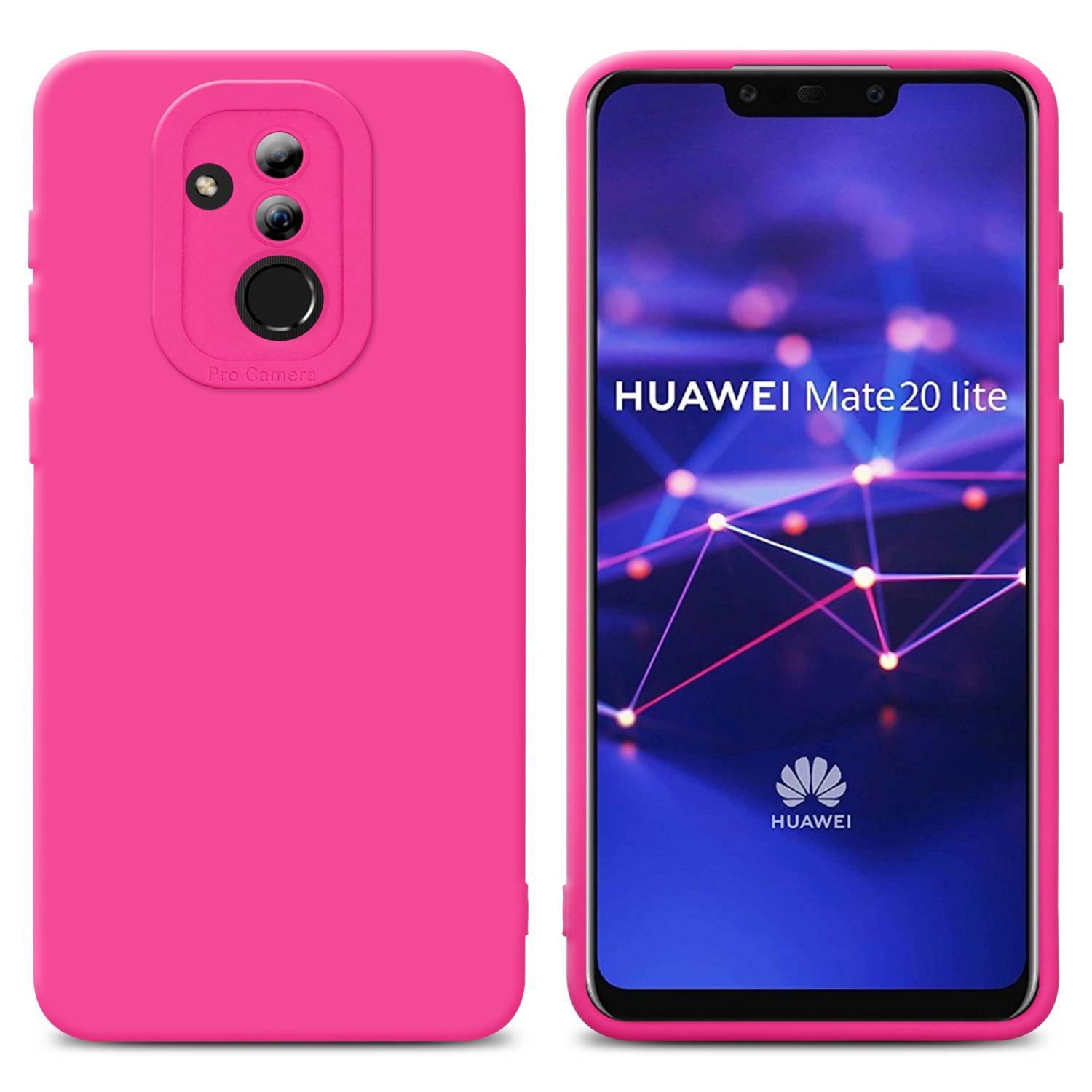 Cadorabo Hülle für Huawei MATE 20 LITE Schutz Hülle in Pink TPU Silikon Etui Case Handyhülle