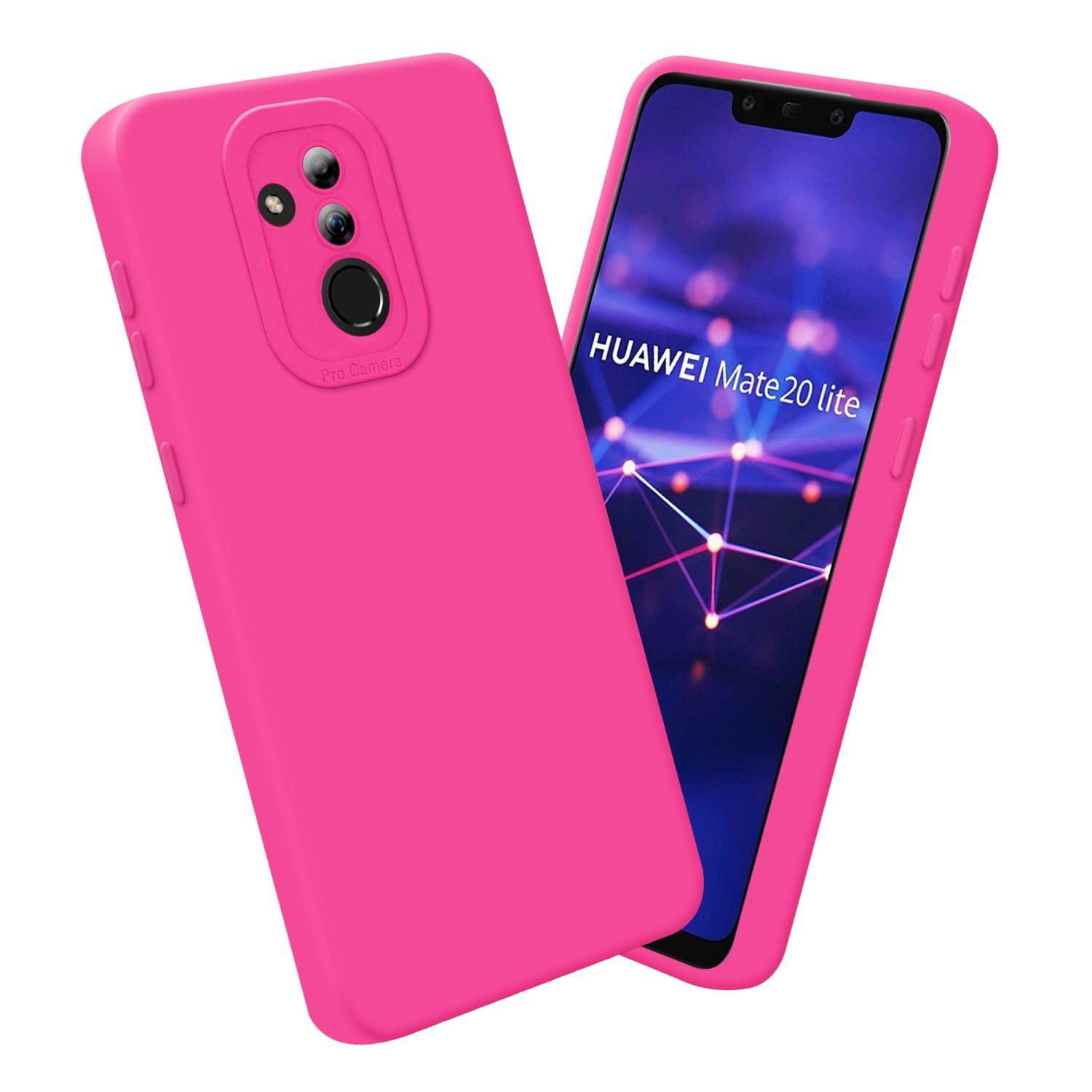 Cadorabo Hülle für Huawei MATE 20 LITE Schutz Hülle in Pink TPU Silikon Etui Case Handyhülle