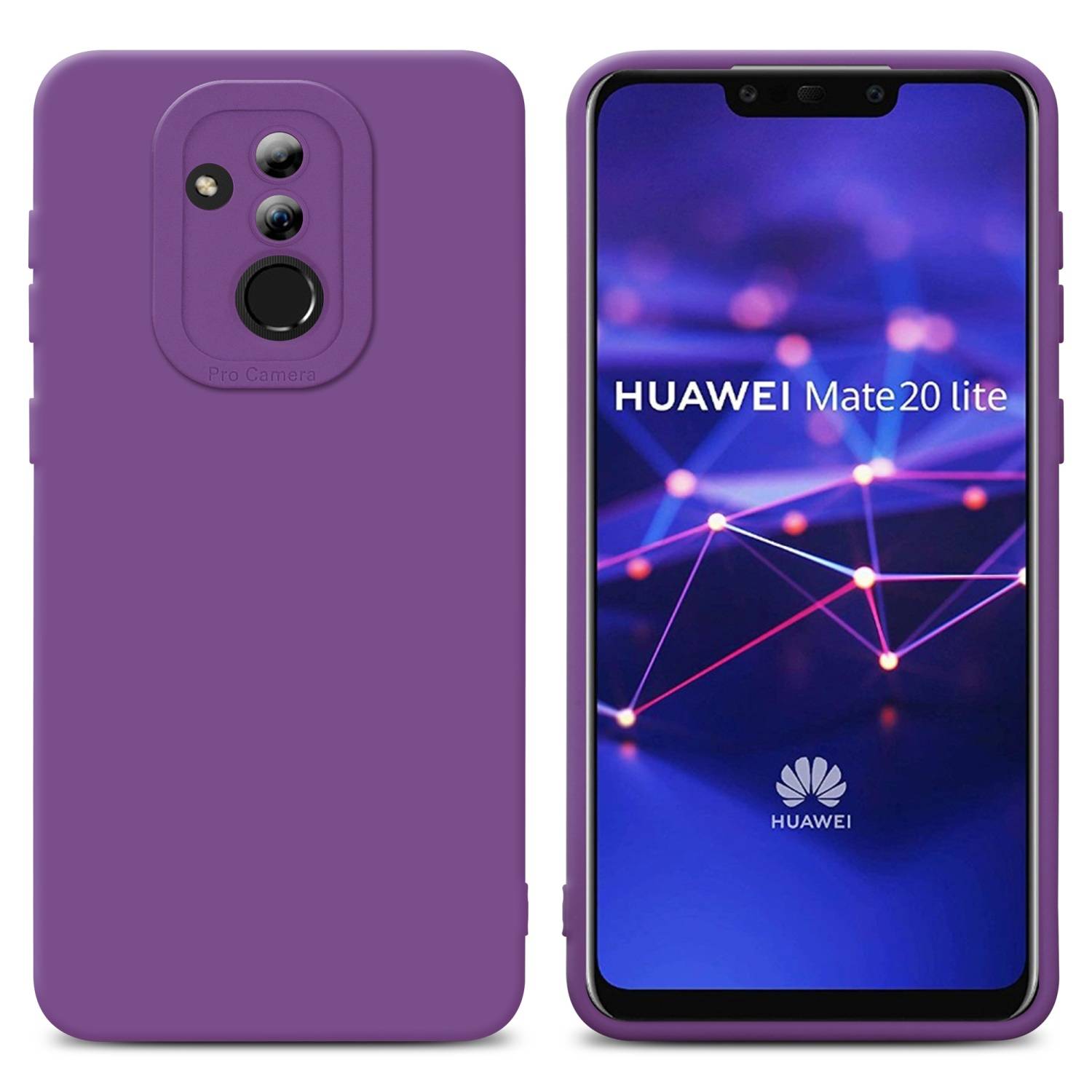 Cadorabo Hülle für Huawei MATE 20 LITE Schutz Hülle in Lila TPU Silikon Etui Case Handyhülle