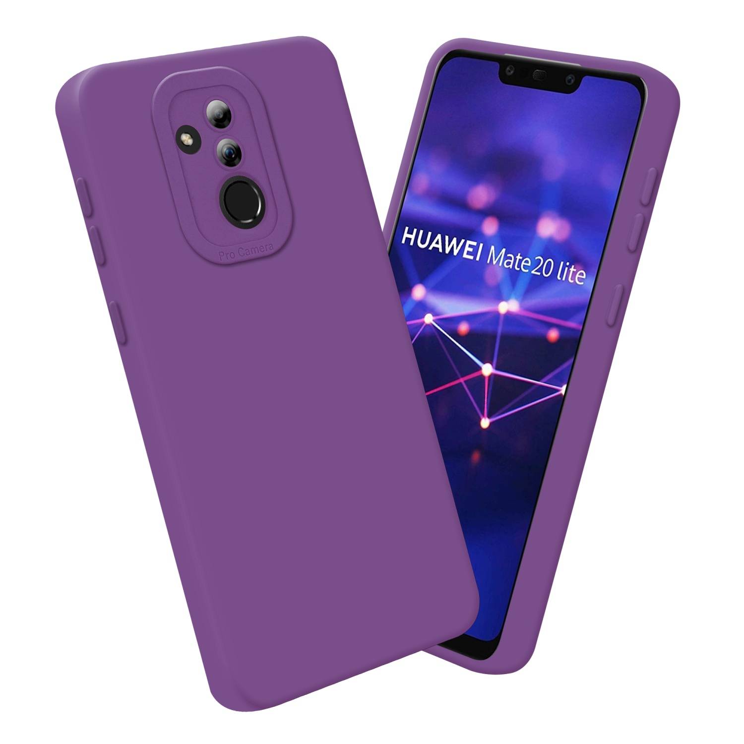 Cadorabo Hülle für Huawei MATE 20 LITE Schutz Hülle in Lila TPU Silikon Etui Case Handyhülle