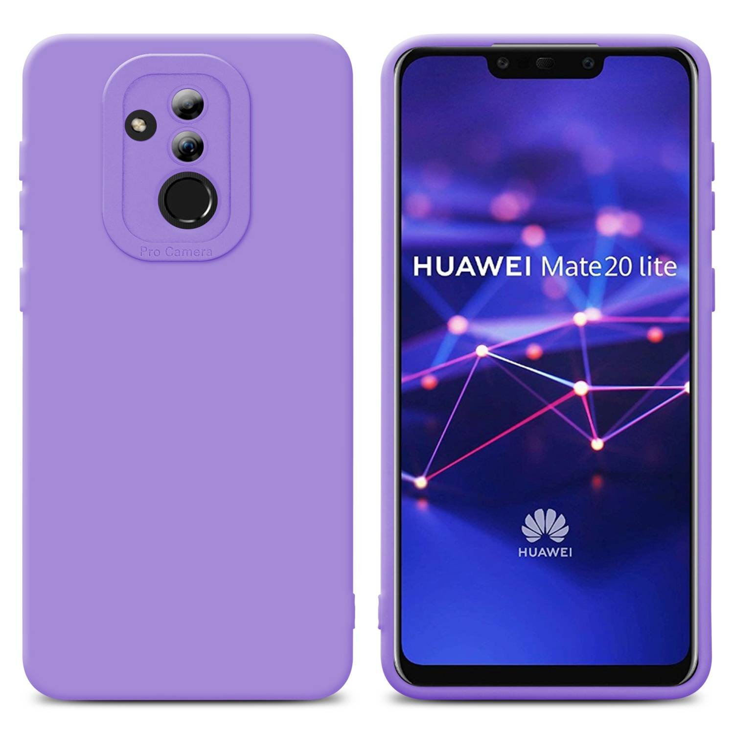 Cadorabo Hülle für Huawei MATE 20 LITE Schutz Hülle in Lila TPU Silikon Etui Case Handyhülle