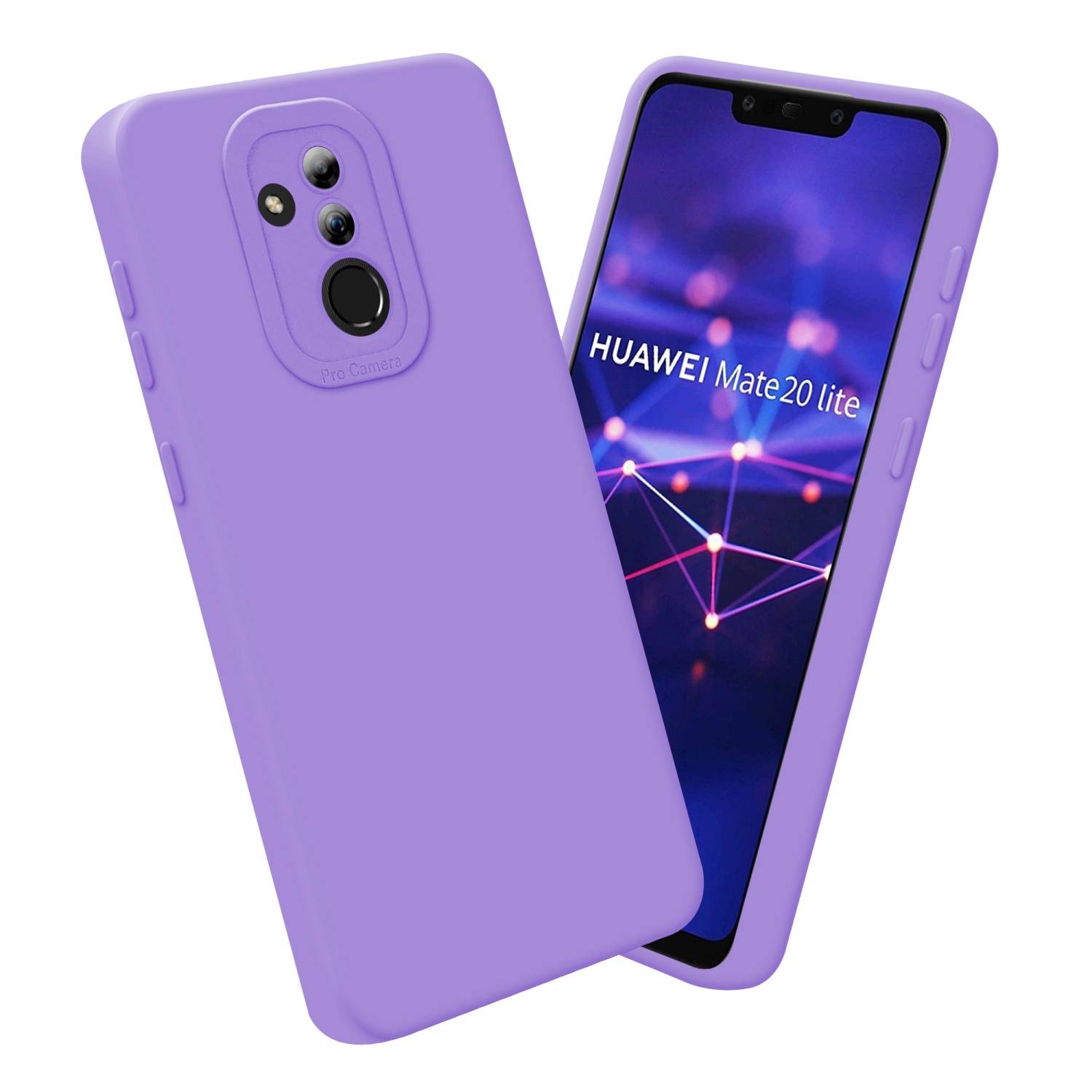 Cadorabo Hülle für Huawei MATE 20 LITE Schutz Hülle in Lila TPU Silikon Etui Case Handyhülle