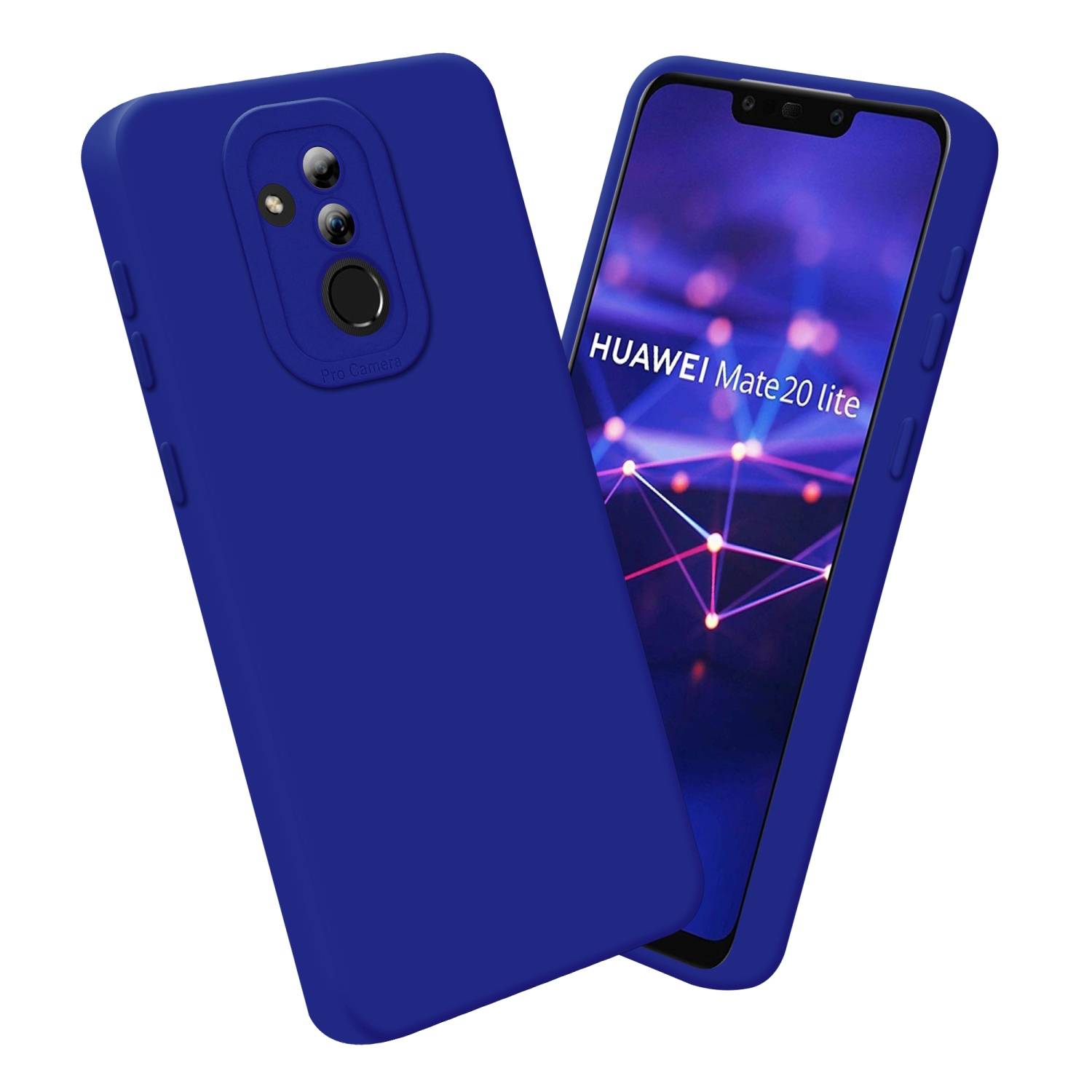 Cadorabo Hülle für Huawei MATE 20 LITE Schutz Hülle in Blau TPU Silikon Etui Case Handyhülle