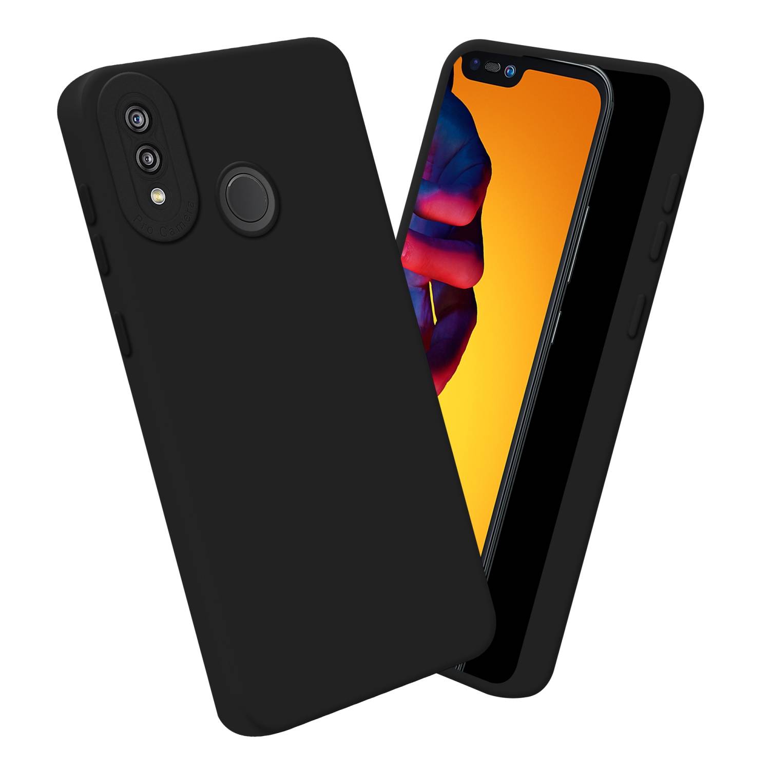 Cadorabo Hülle für Huawei P20 LITE 2018 / NOVA 3E Schutz Hülle in Schwarz TPU Silikon Etui Case Handyhülle