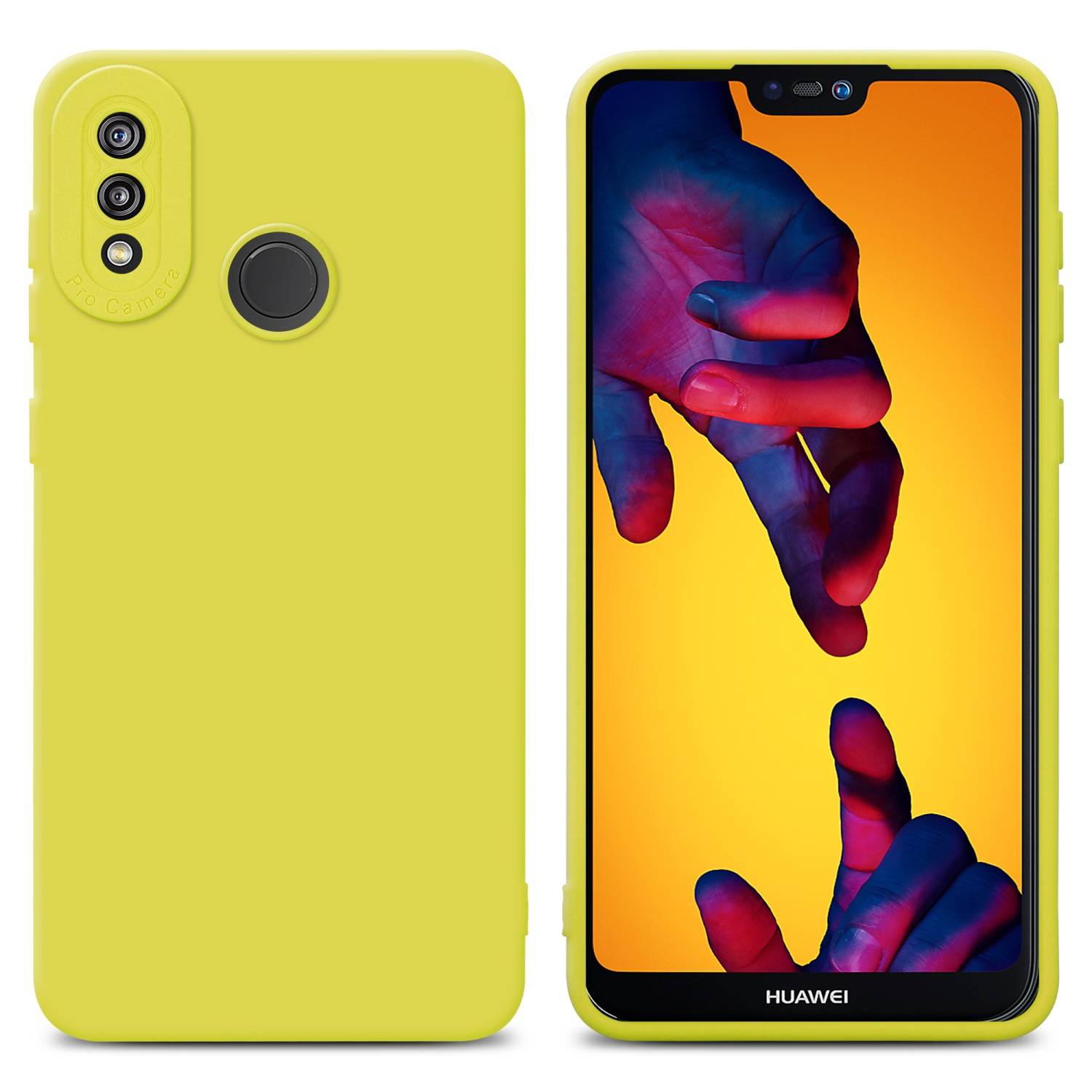 Cadorabo Hülle für Huawei P20 LITE 2018 / NOVA 3E Schutz Hülle in Gelb TPU Silikon Etui Case Handyhülle