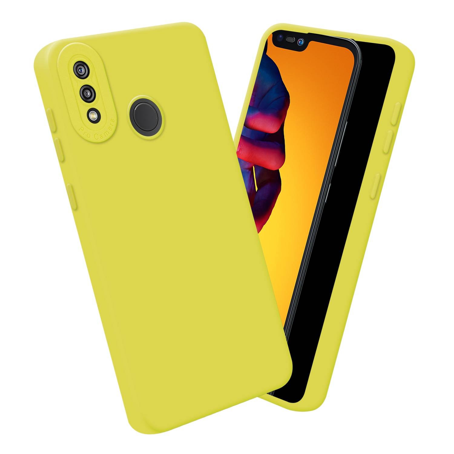 Cadorabo Hülle für Huawei P20 LITE 2018 / NOVA 3E Schutz Hülle in Gelb TPU Silikon Etui Case Handyhülle