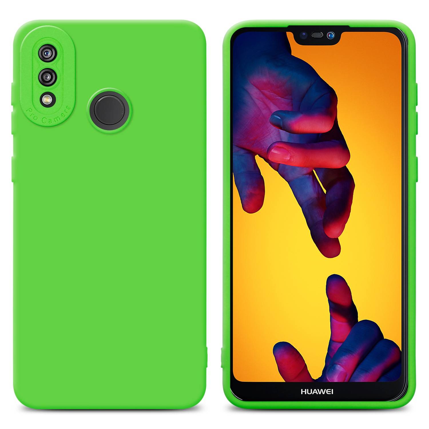 Cadorabo Hülle für Huawei P20 LITE 2018 / NOVA 3E Schutz Hülle in Grün TPU Silikon Etui Case Handyhülle