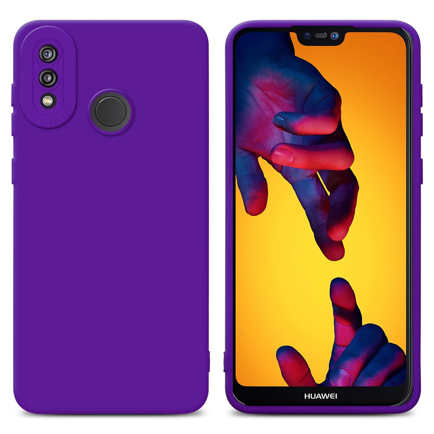 Cadorabo Hülle für Huawei P20 LITE 2018 / NOVA 3E Schutz Hülle in Lila TPU Silikon Etui Case Handyhülle