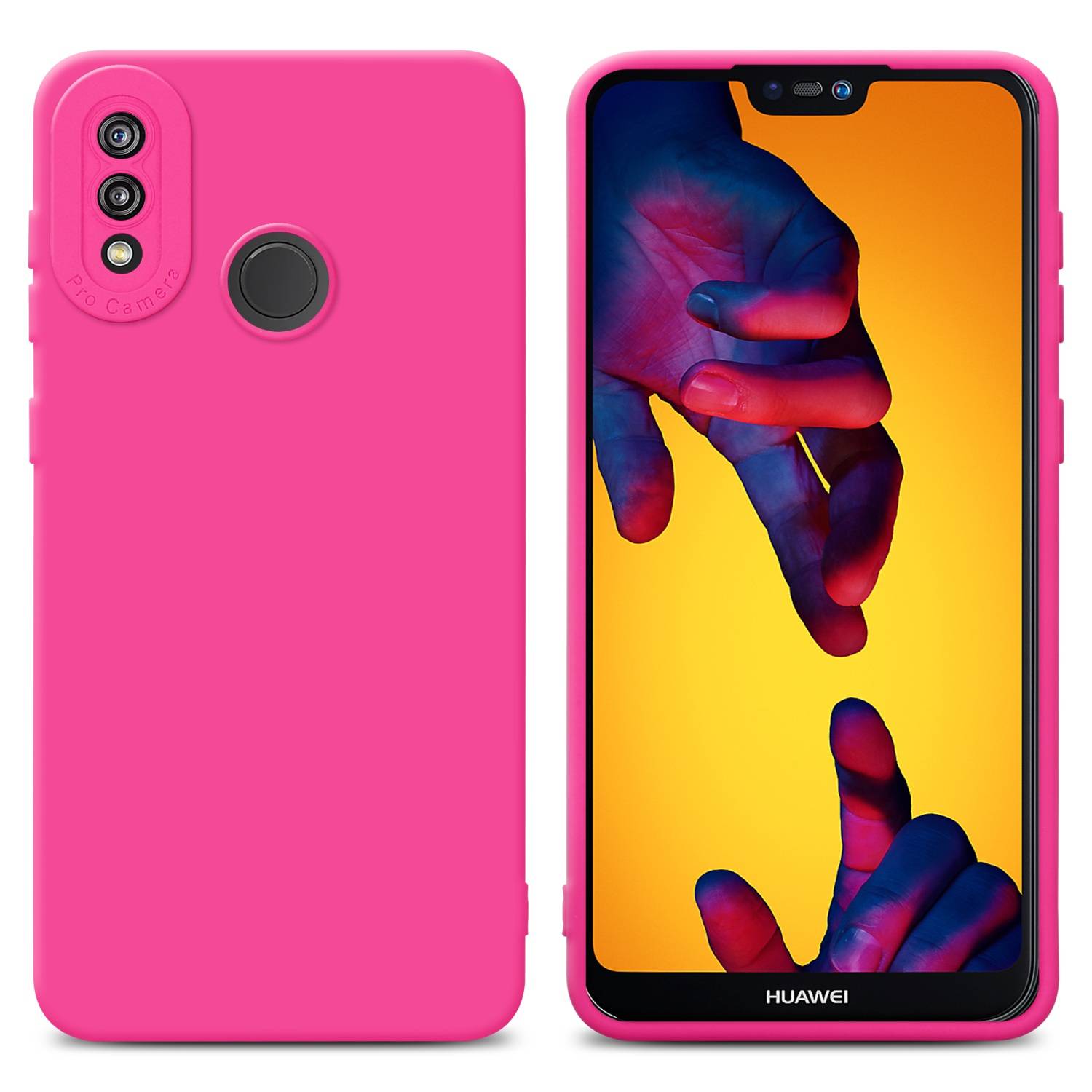 Cadorabo Hülle für Huawei P20 LITE 2018 / NOVA 3E Schutz Hülle in Pink TPU Silikon Etui Case Handyhülle
