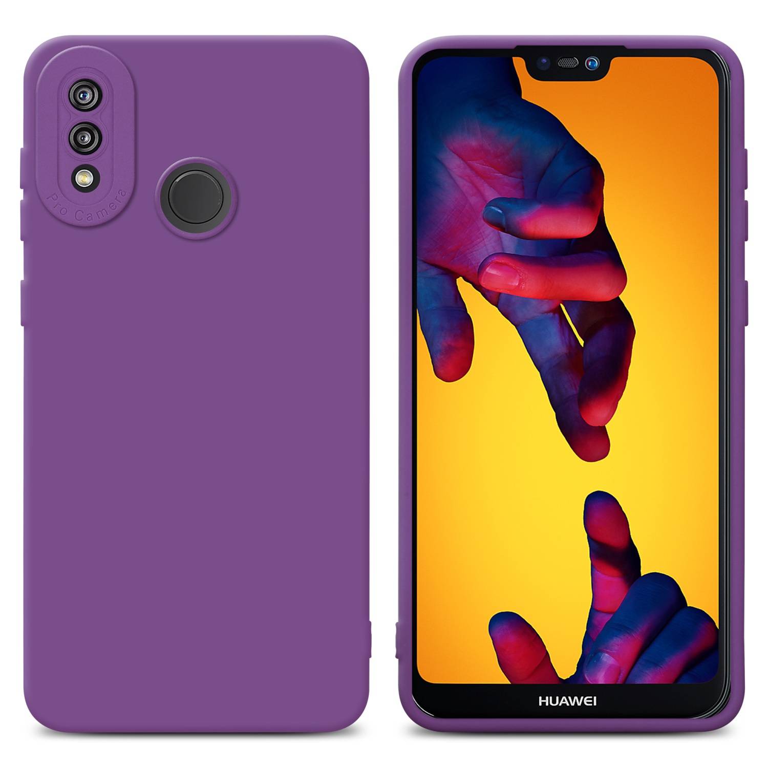 Cadorabo Hülle für Huawei P20 LITE 2018 / NOVA 3E Schutz Hülle in Lila TPU Silikon Etui Case Handyhülle