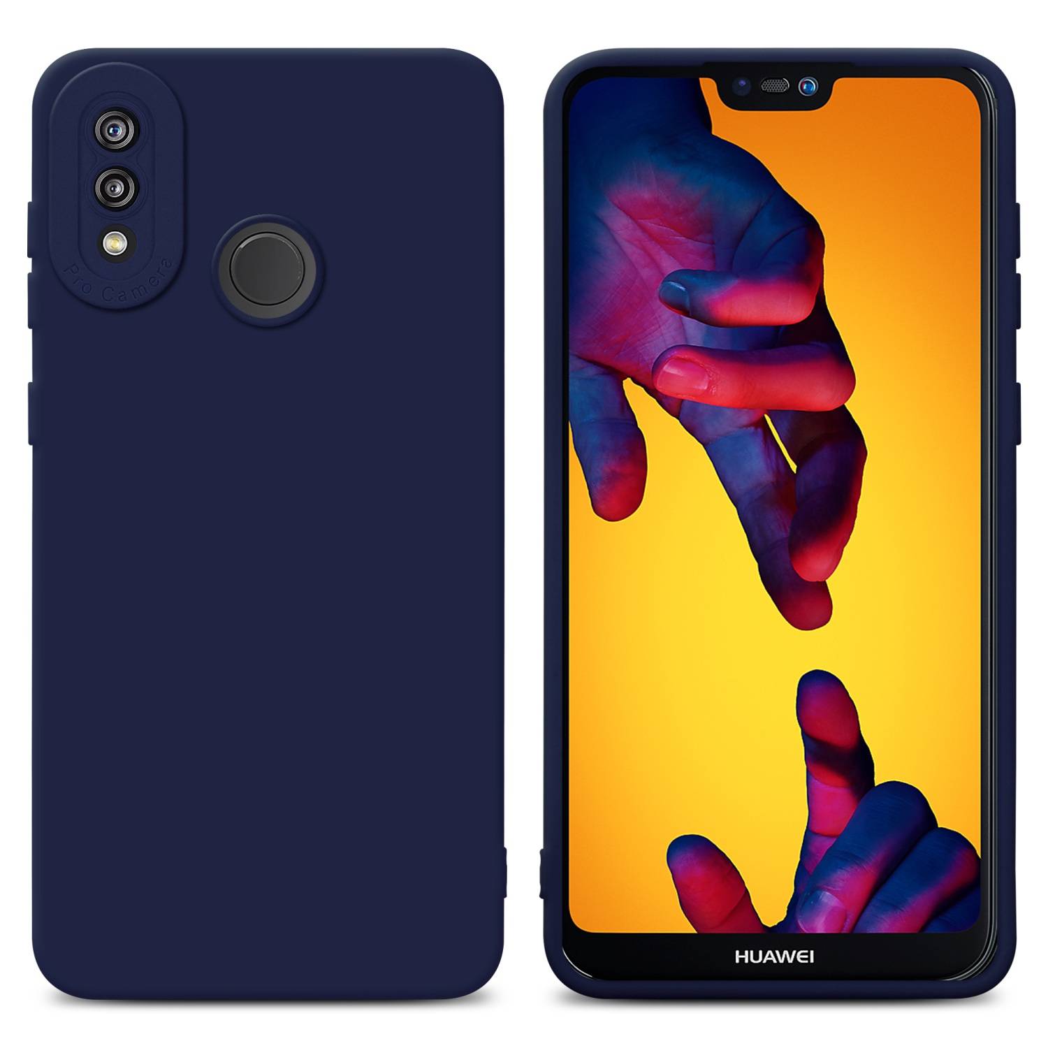 Cadorabo Hülle für Huawei P20 LITE 2018 / NOVA 3E Schutz Hülle in Blau TPU Silikon Etui Case Handyhülle