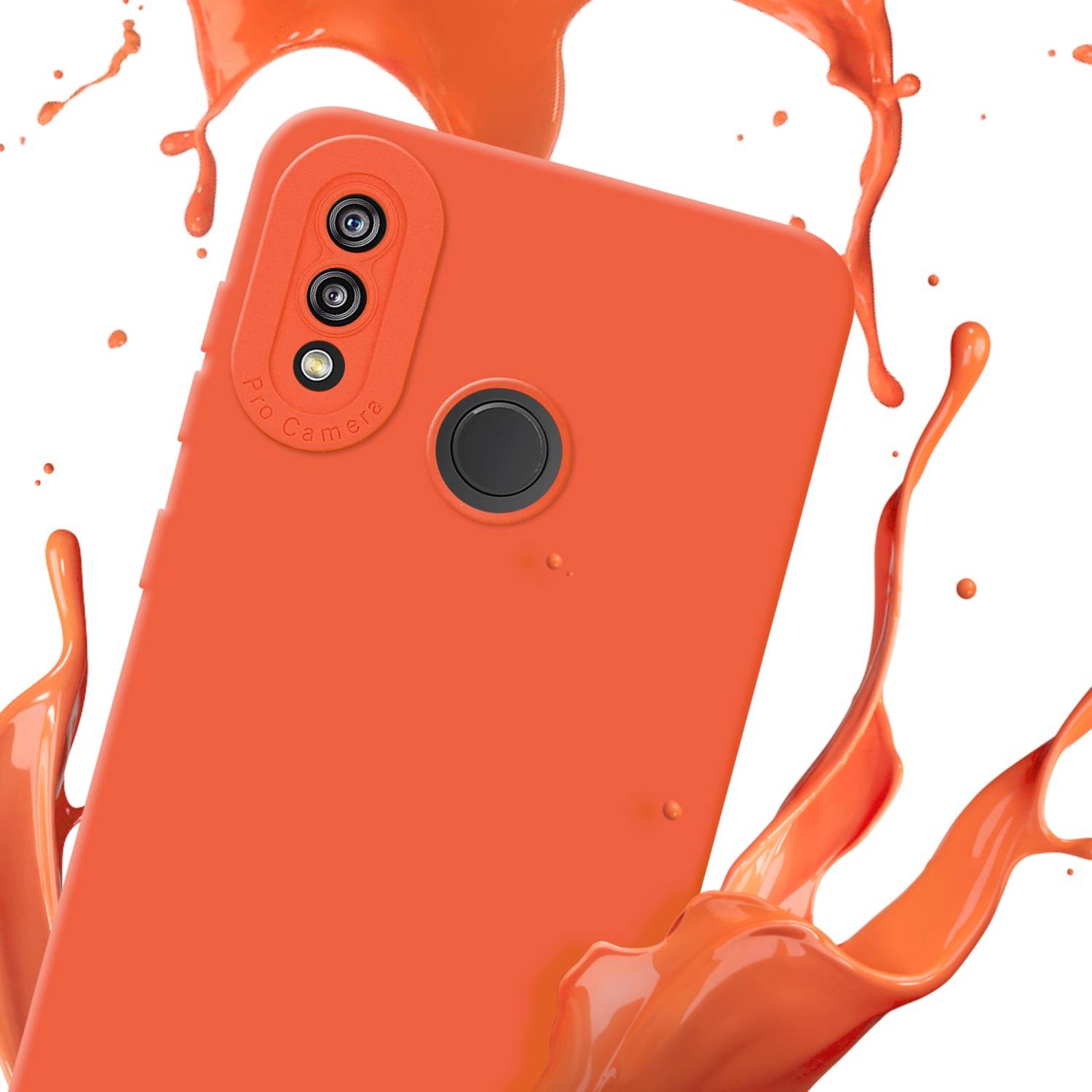 Cadorabo Hülle für Huawei P20 LITE 2018 / NOVA 3E Schutz Hülle in Orange TPU Silikon Etui Case Handyhülle