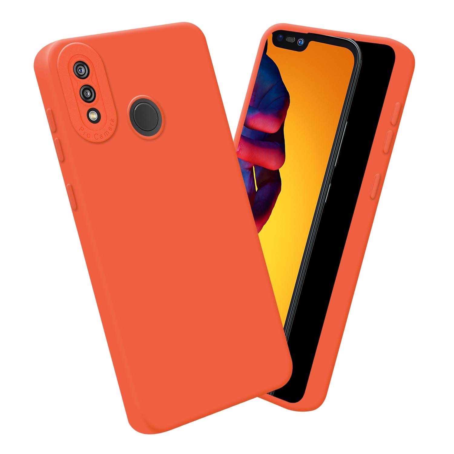 Cadorabo Hülle für Huawei P20 LITE 2018 / NOVA 3E Schutz Hülle in Orange TPU Silikon Etui Case Handyhülle