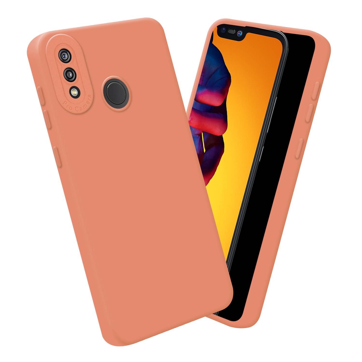 Cadorabo Hülle für Huawei P20 LITE 2018 / NOVA 3E Schutz Hülle in Orange TPU Silikon Etui Case Handyhülle