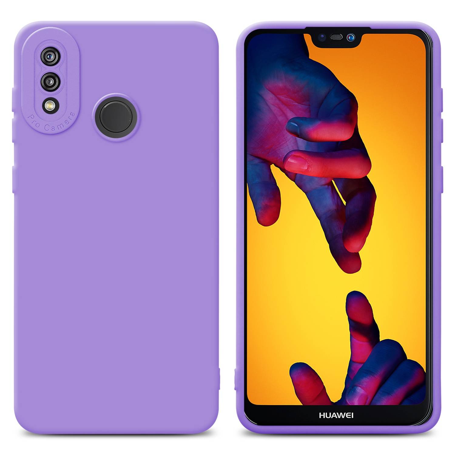 Cadorabo Hülle für Huawei P20 LITE 2018 / NOVA 3E Schutz Hülle in Lila TPU Silikon Etui Case Handyhülle