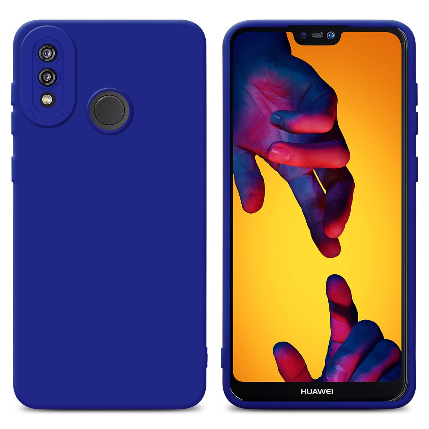 Cadorabo Hülle für Huawei P20 LITE 2018 / NOVA 3E Schutz Hülle in Blau TPU Silikon Etui Case Handyhülle