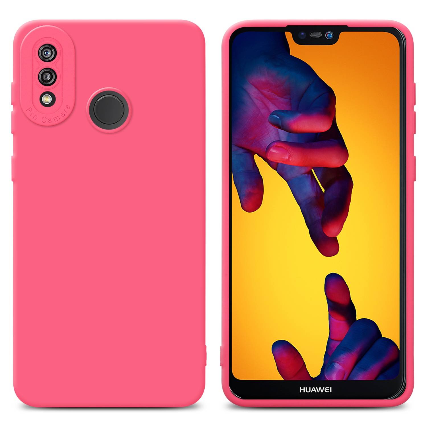 Cadorabo Hülle für Huawei P20 LITE 2018 / NOVA 3E Schutz Hülle in Rot TPU Silikon Etui Case Handyhülle