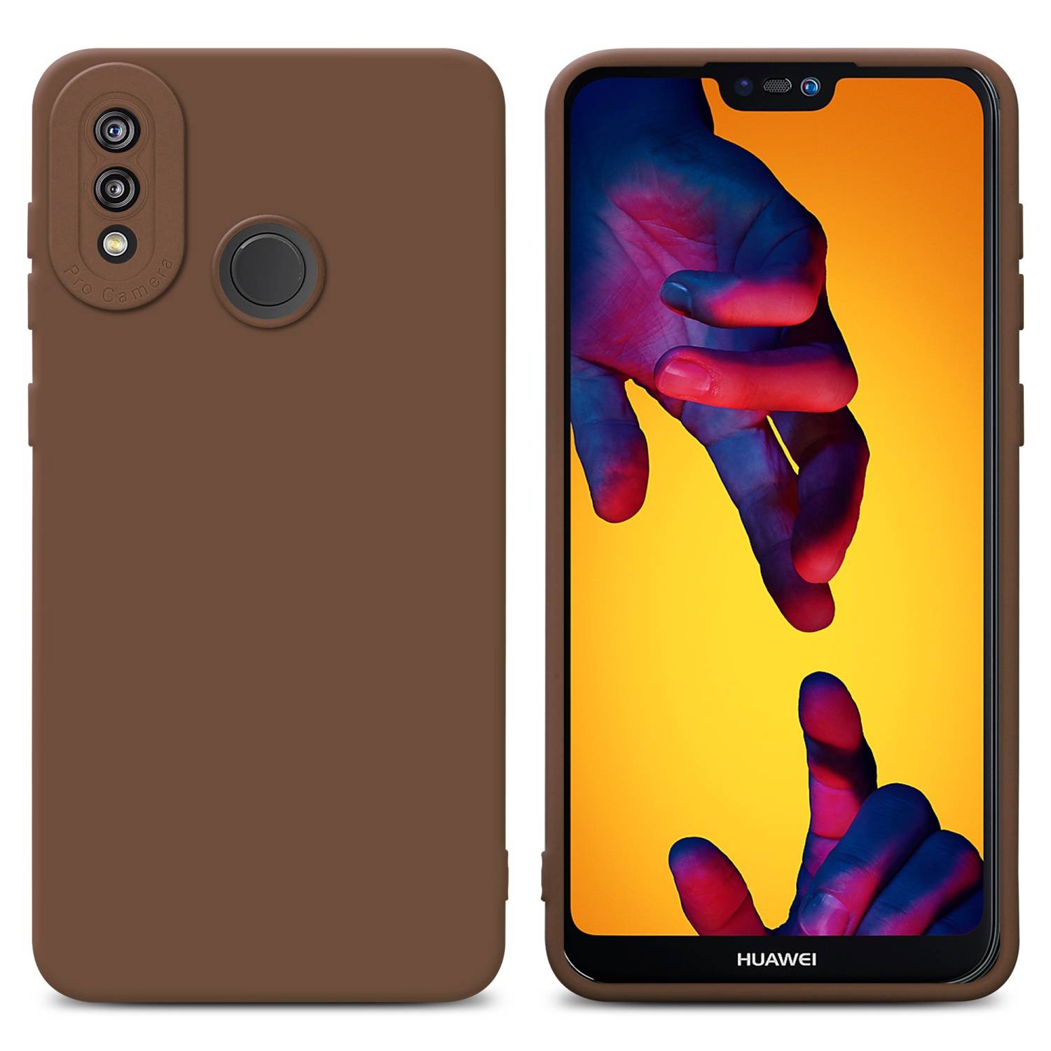 Cadorabo Hülle für Huawei P20 LITE 2018 / NOVA 3E Schutz Hülle in Braun TPU Silikon Etui Case Handyhülle