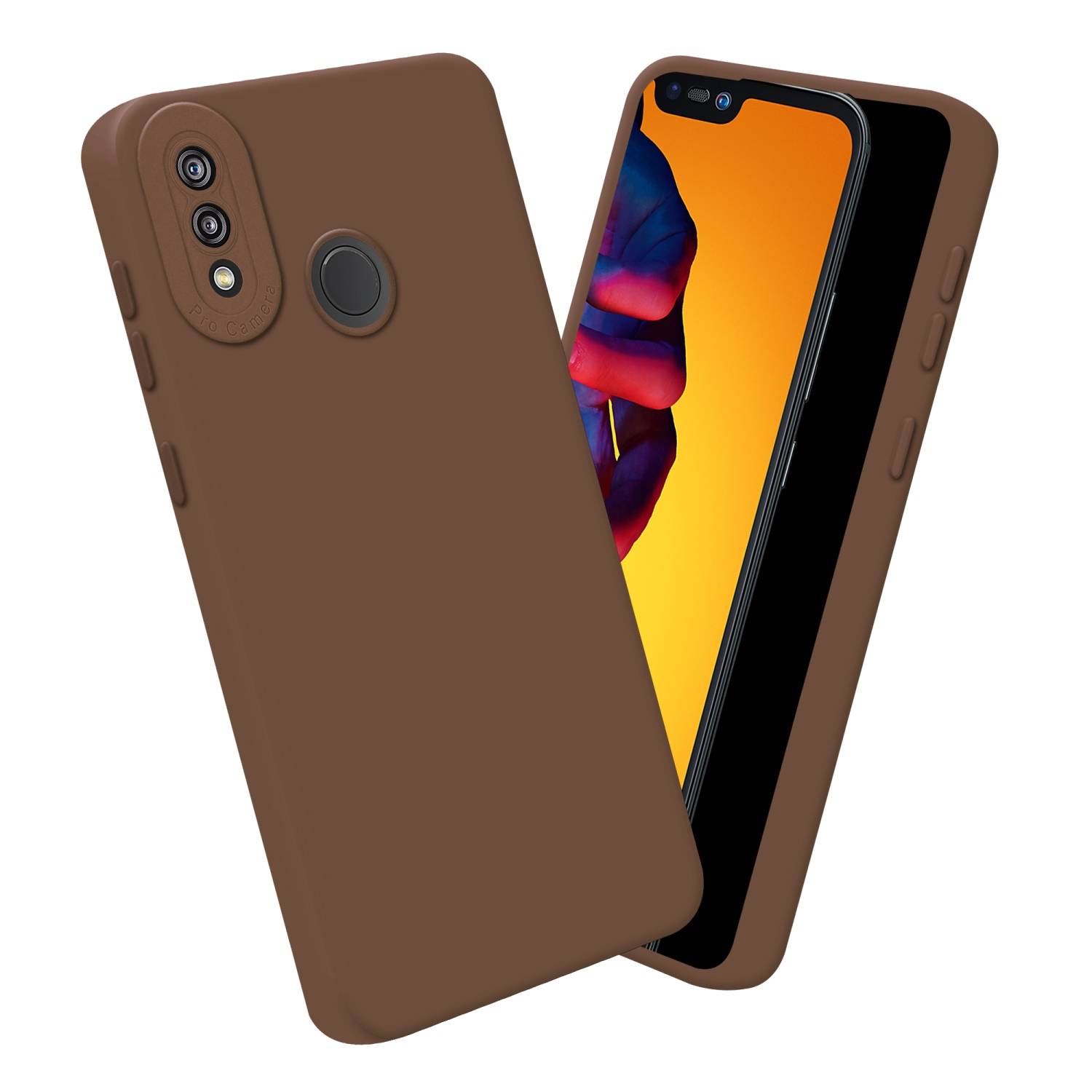 Cadorabo Hülle für Huawei P20 LITE 2018 / NOVA 3E Schutz Hülle in Braun TPU Silikon Etui Case Handyhülle
