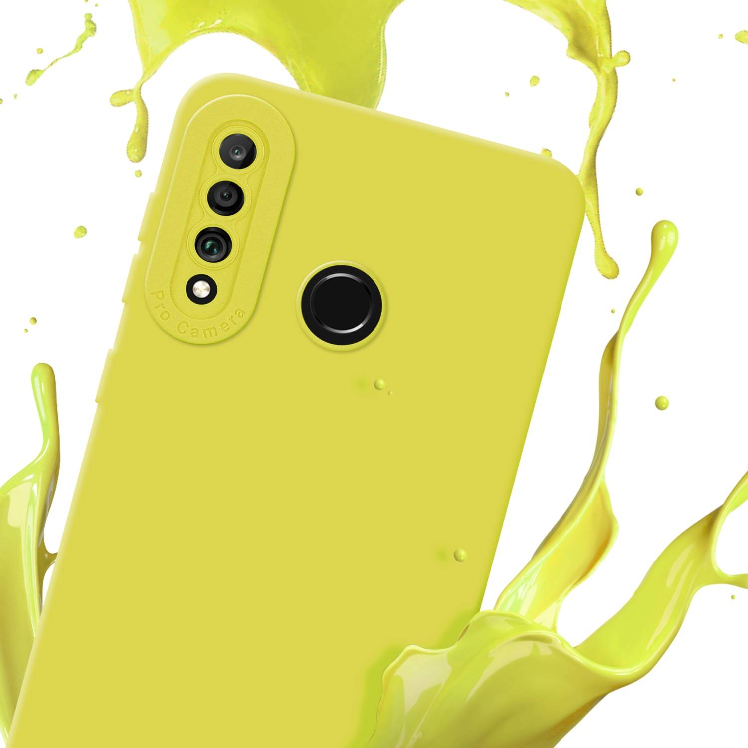 Cadorabo Hülle für Huawei P30 LITE Schutz Hülle in Gelb TPU Silikon Etui Case Handyhülle