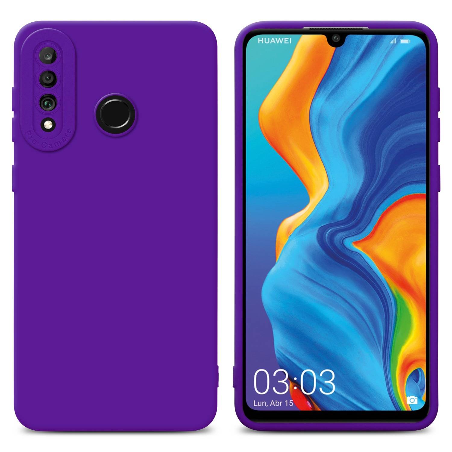 Cadorabo Hülle für Huawei P30 LITE Schutz Hülle in Lila TPU Silikon Etui Case Handyhülle