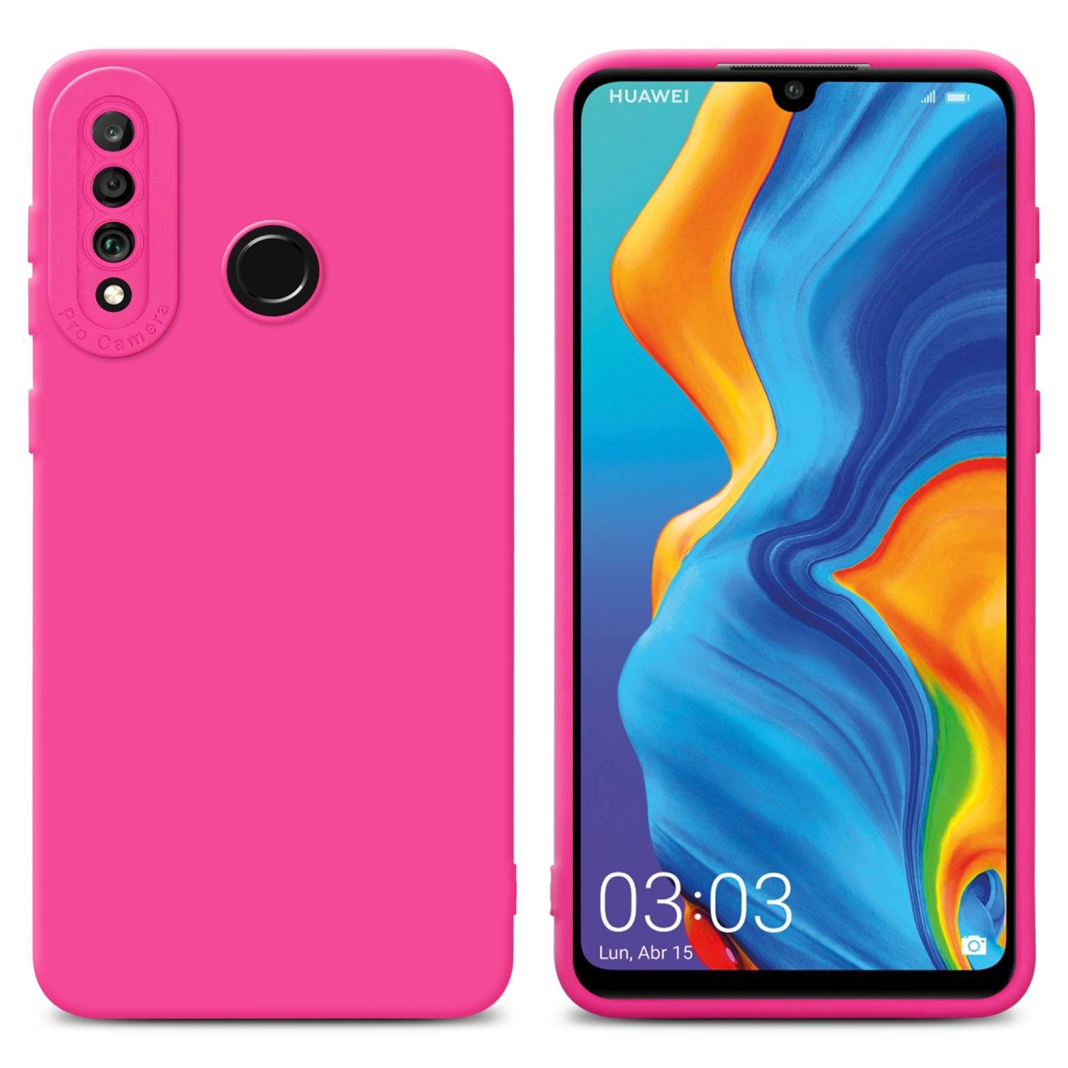Cadorabo Hülle für Huawei P30 LITE Schutz Hülle in Pink TPU Silikon Etui Case Handyhülle