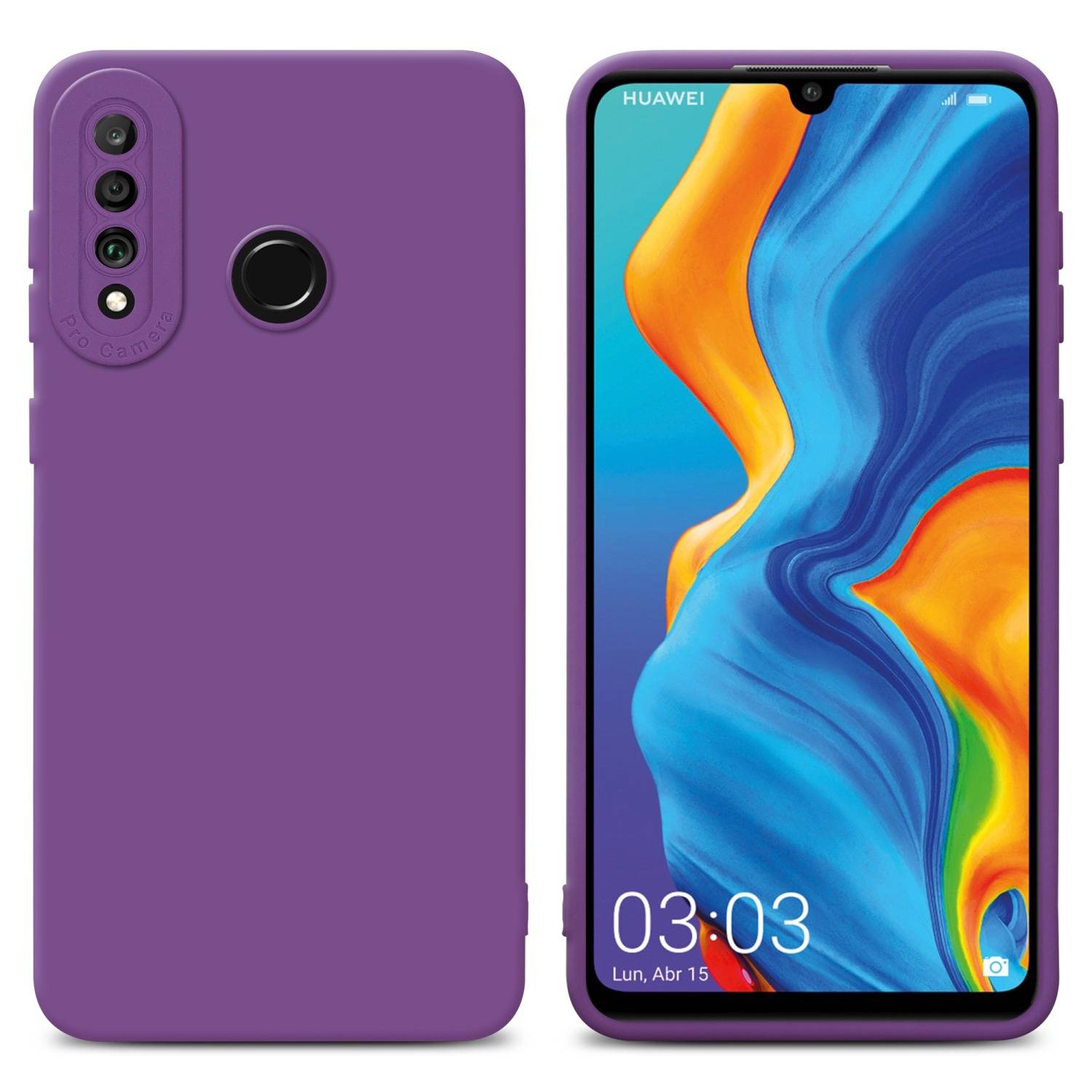 Cadorabo Hülle für Huawei P30 LITE Schutz Hülle in Lila TPU Silikon Etui Case Handyhülle