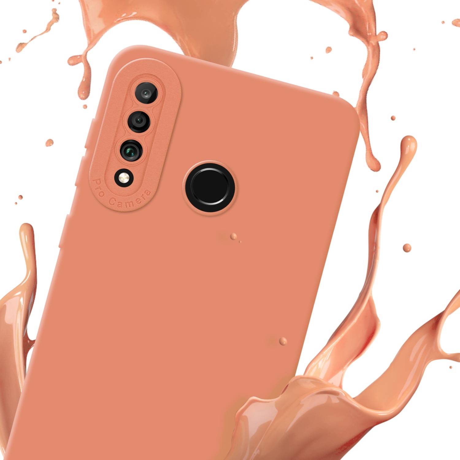 Cadorabo Hülle für Huawei P30 LITE Schutz Hülle in Orange TPU Silikon Etui Case Handyhülle