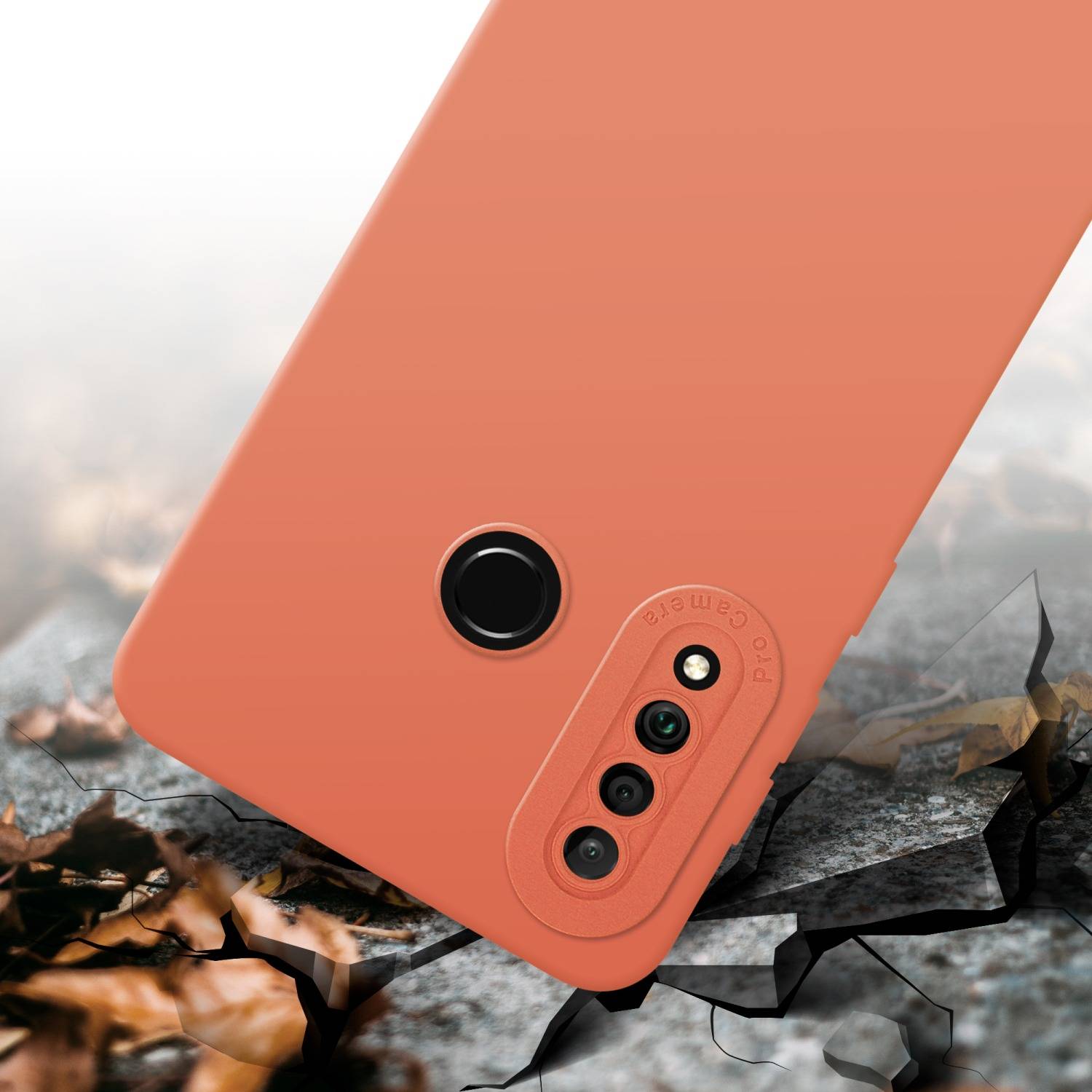 Cadorabo Hülle für Huawei P30 LITE Schutz Hülle in Orange TPU Silikon Etui Case Handyhülle