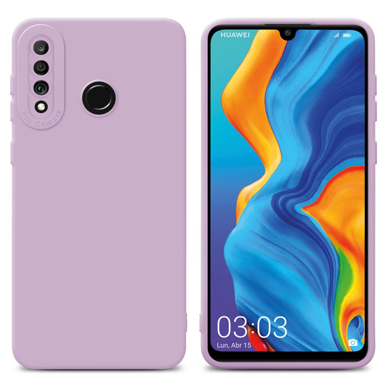 Cadorabo Hülle für Huawei P30 LITE Schutz Hülle in Rosa TPU Silikon Etui Case Handyhülle